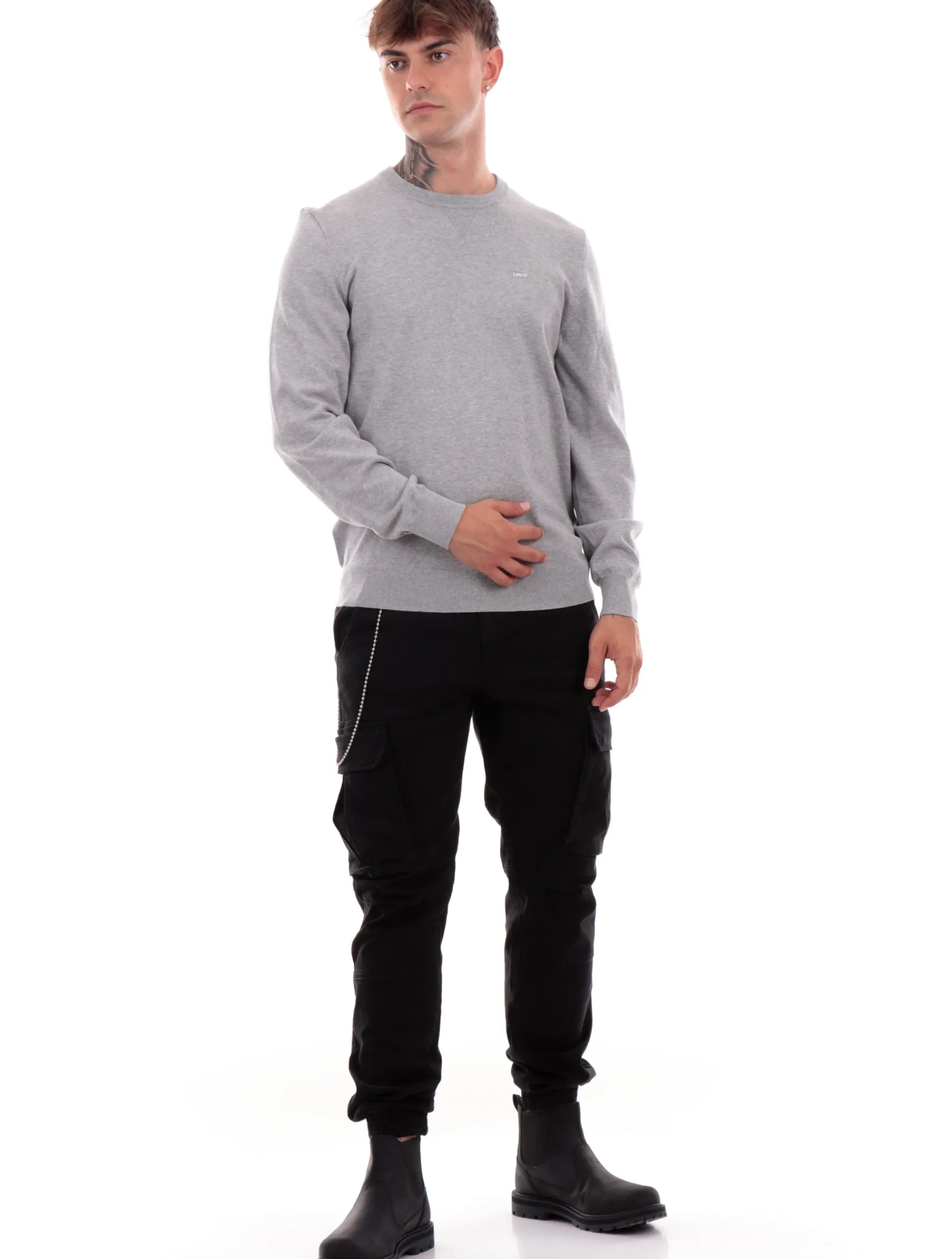JACK&JONES Pantaloni*Pantaloni cargo Jack Jones neri da uomo con catenella 12267244