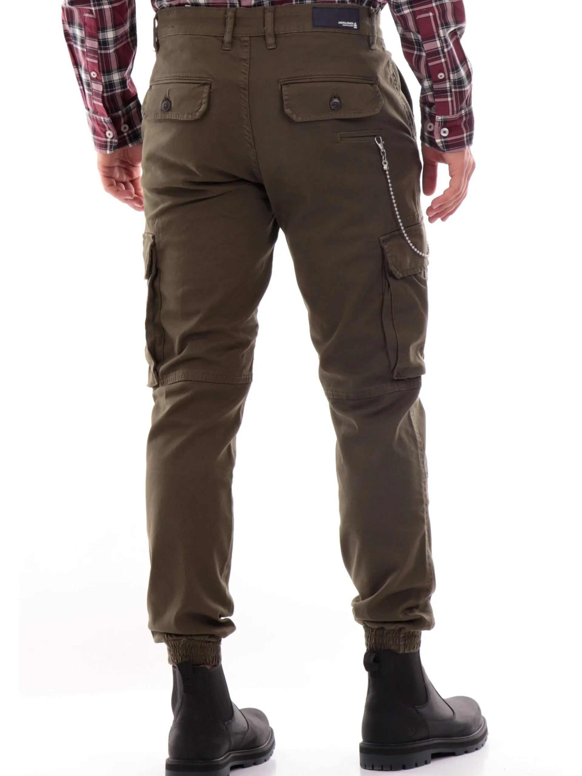JACK&JONES Pantaloni*Pantaloni cargo Jack Jones verdi da uomo con catenella 12267244
