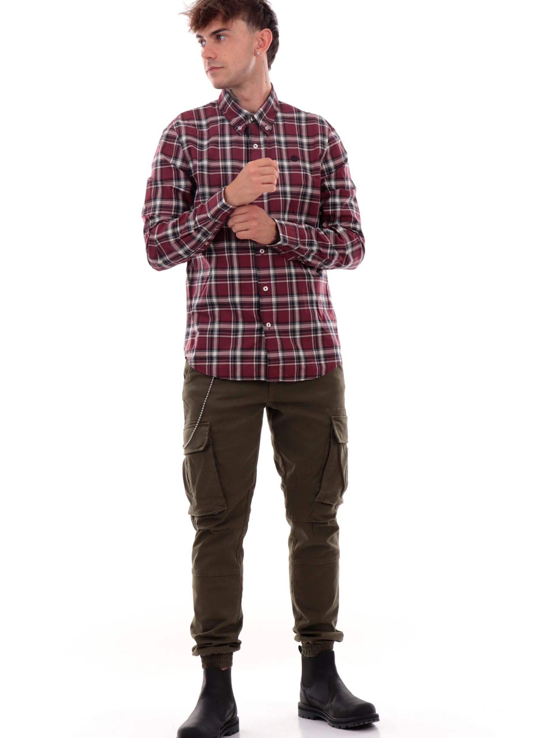 JACK&JONES Pantaloni*Pantaloni cargo Jack Jones verdi da uomo con catenella 12267244