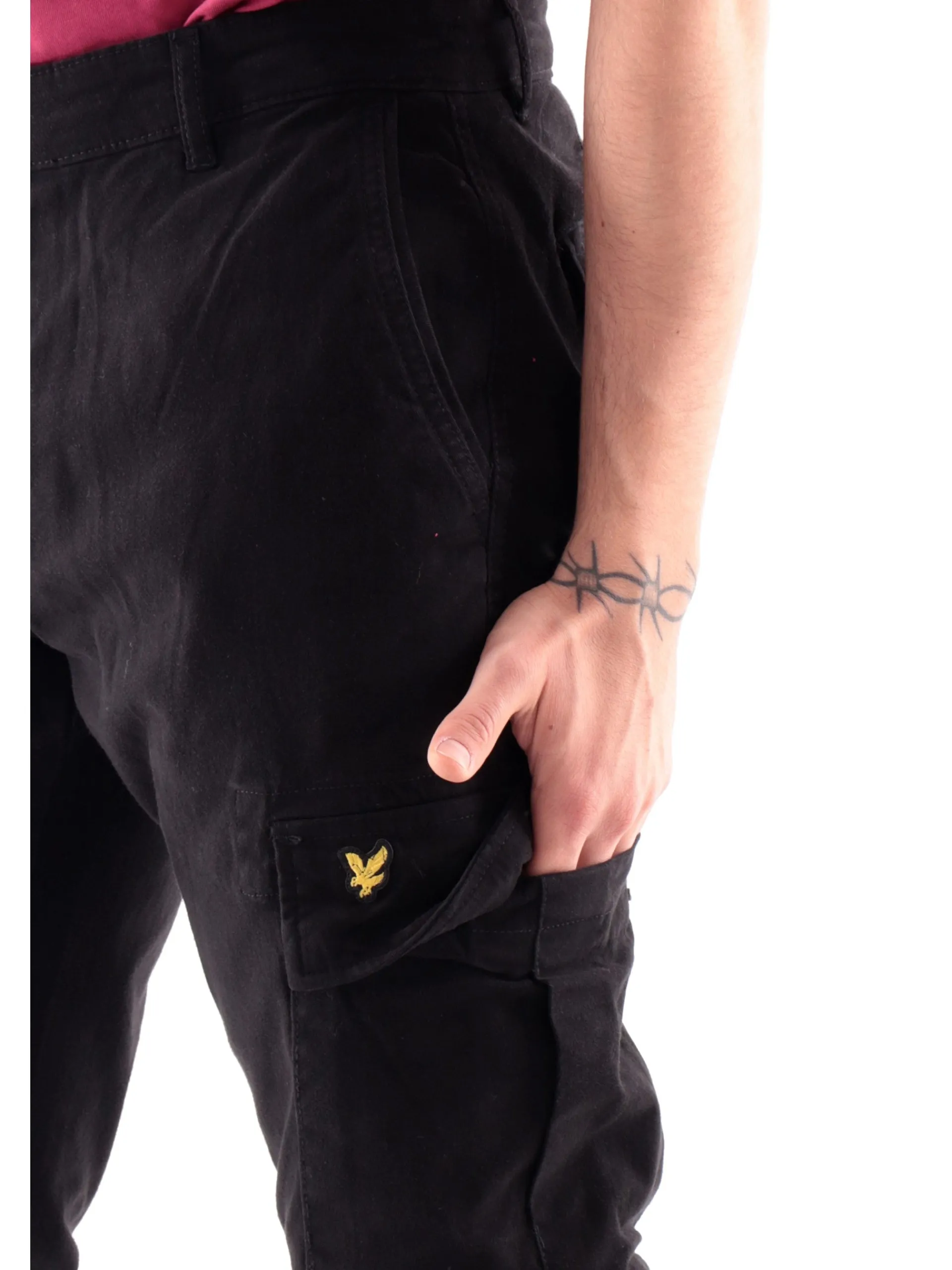 LYLE & SCOTT Pantaloni*Pantaloni cargo Lyle Scott neri da uomo tasconi TR2109ITA