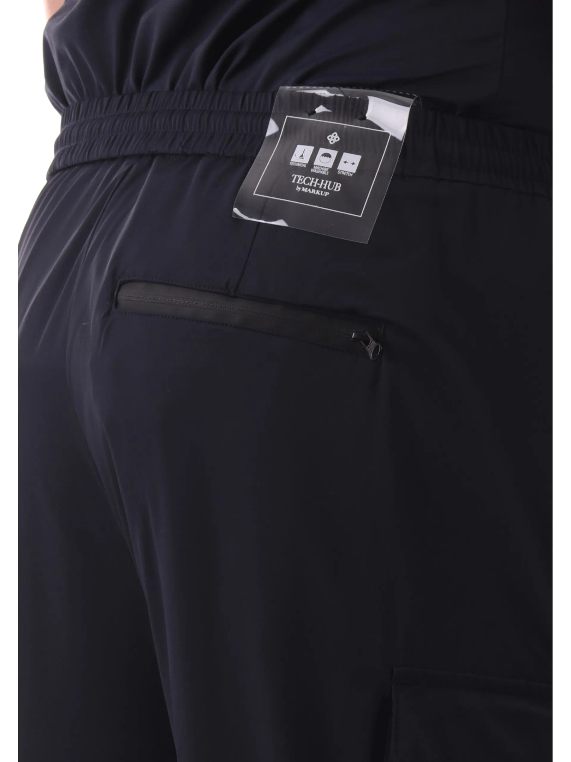 MARKUP Pantaloni*Pantaloni cargo blu da uomo tessuto tecnico MK895185
