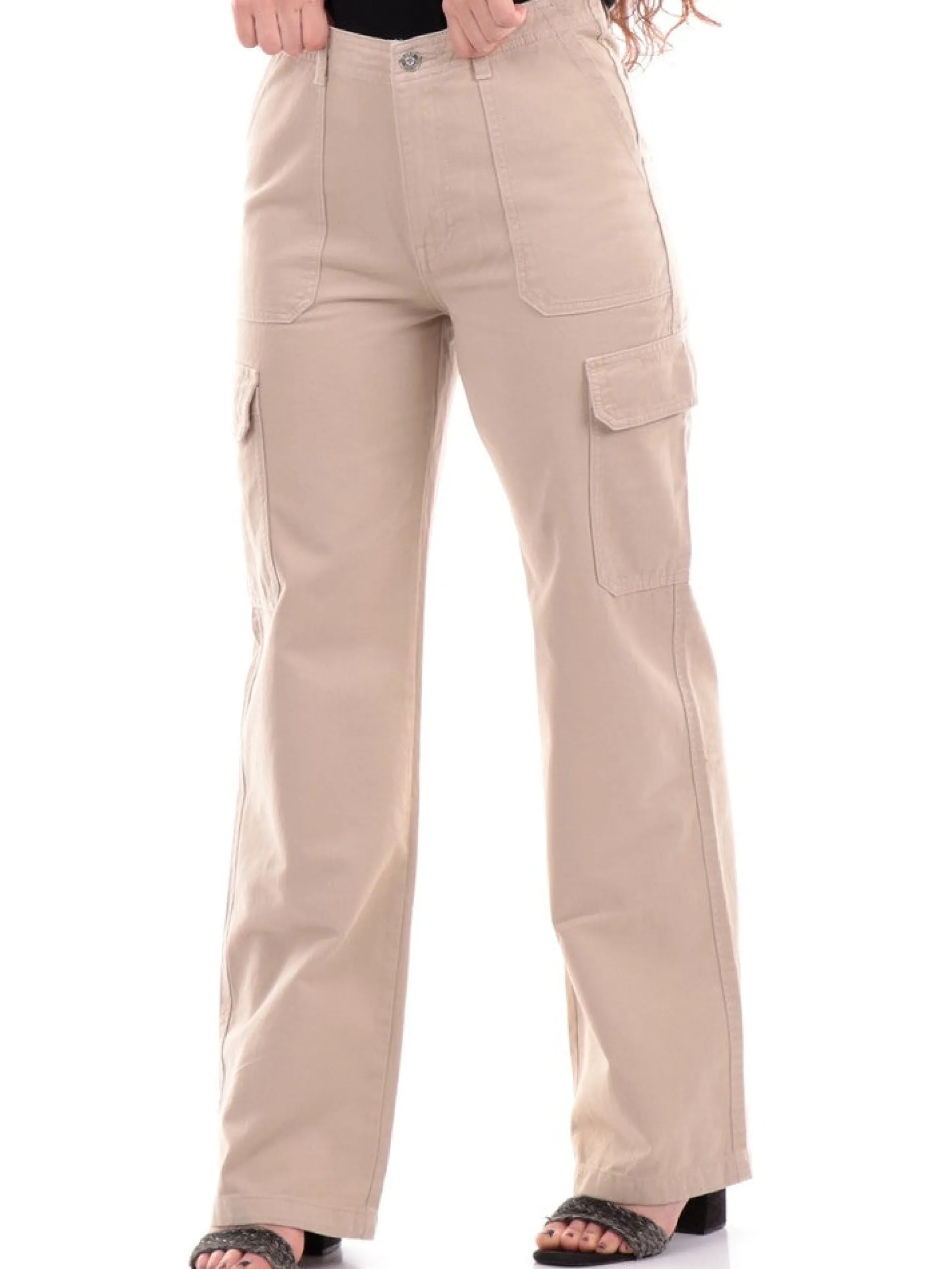 ONLY Pantaloni*Pantaloni cargo beige a donna 15300976