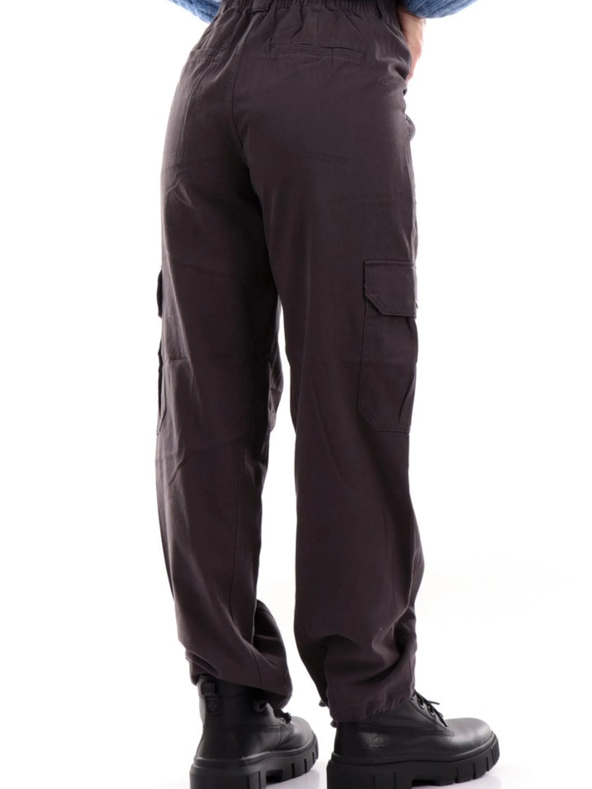 ONLY Pantaloni*Pantaloni cargo grigi da donna 15307195