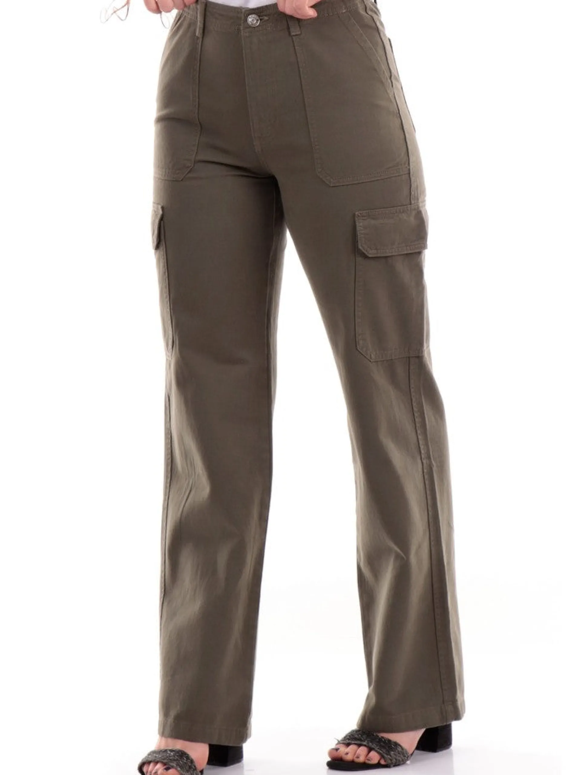 ONLY Pantaloni*Pantaloni cargo verdi Militari da donna 15300976