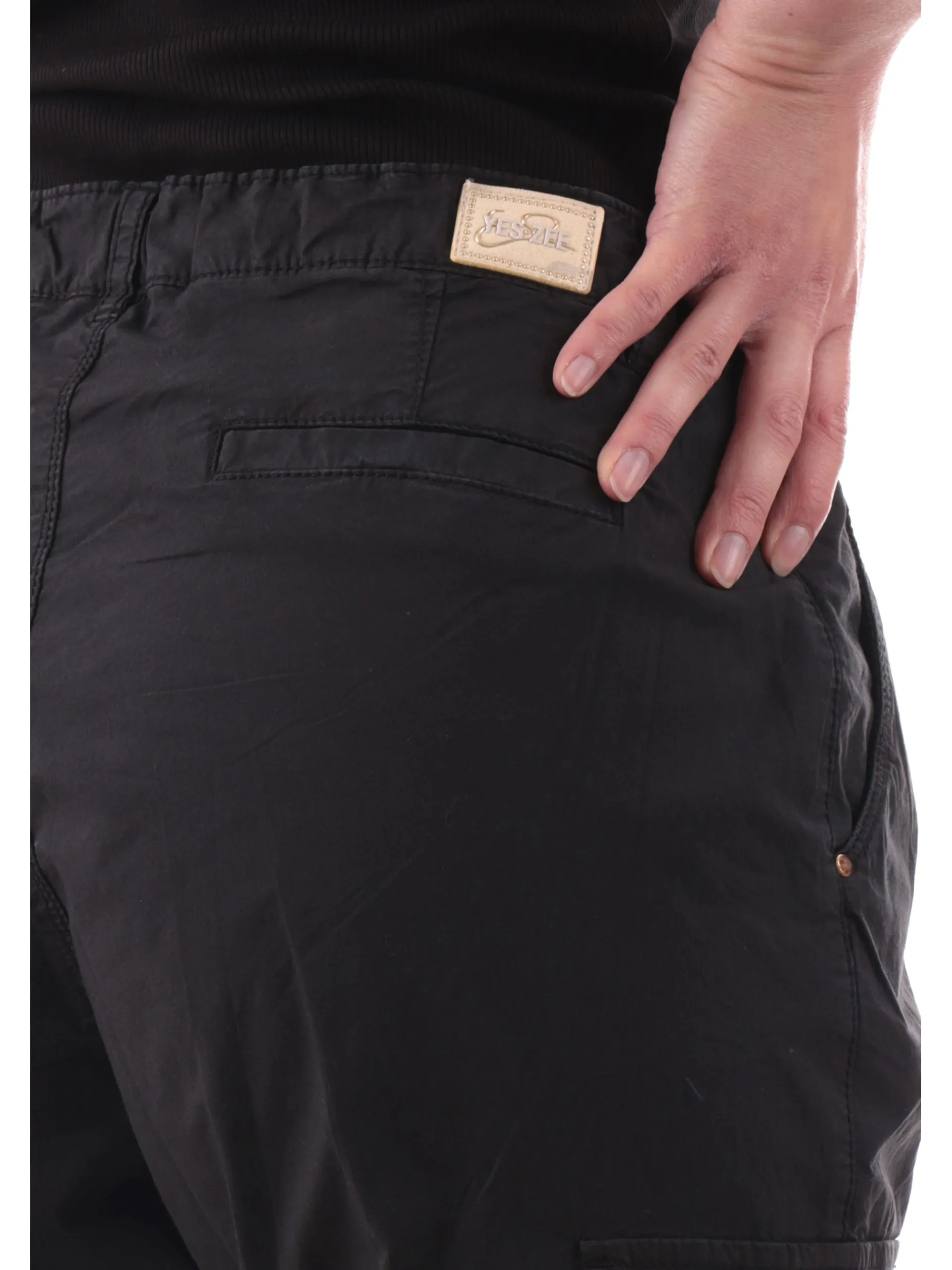 YES ZEE Pantaloni*Pantaloni cargo blu da donna con risvolto P341WV00