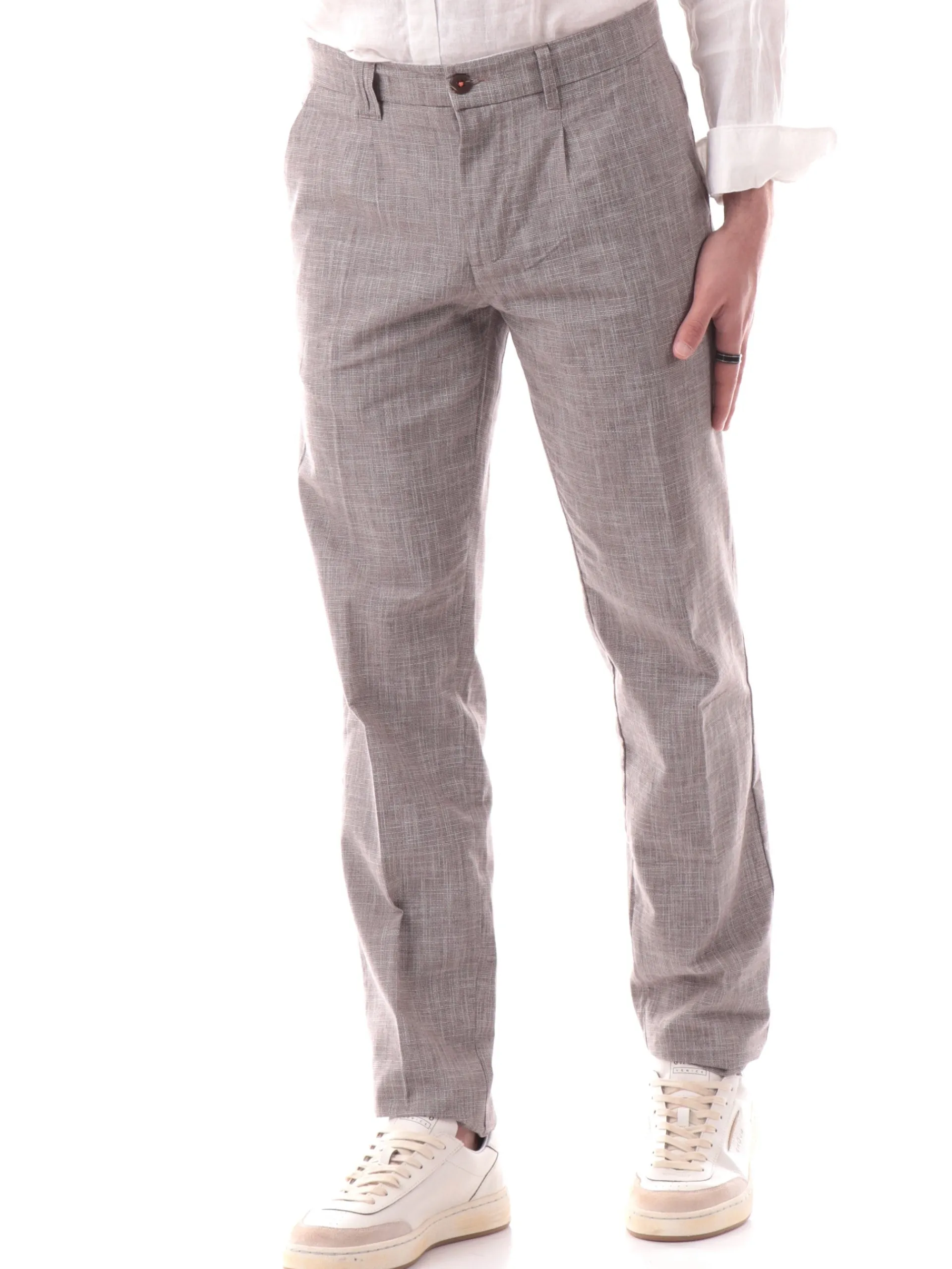 YES ZEE Pantaloni*Pantaloni cerimonia Chino rigati da uomo misto lino P660PW00