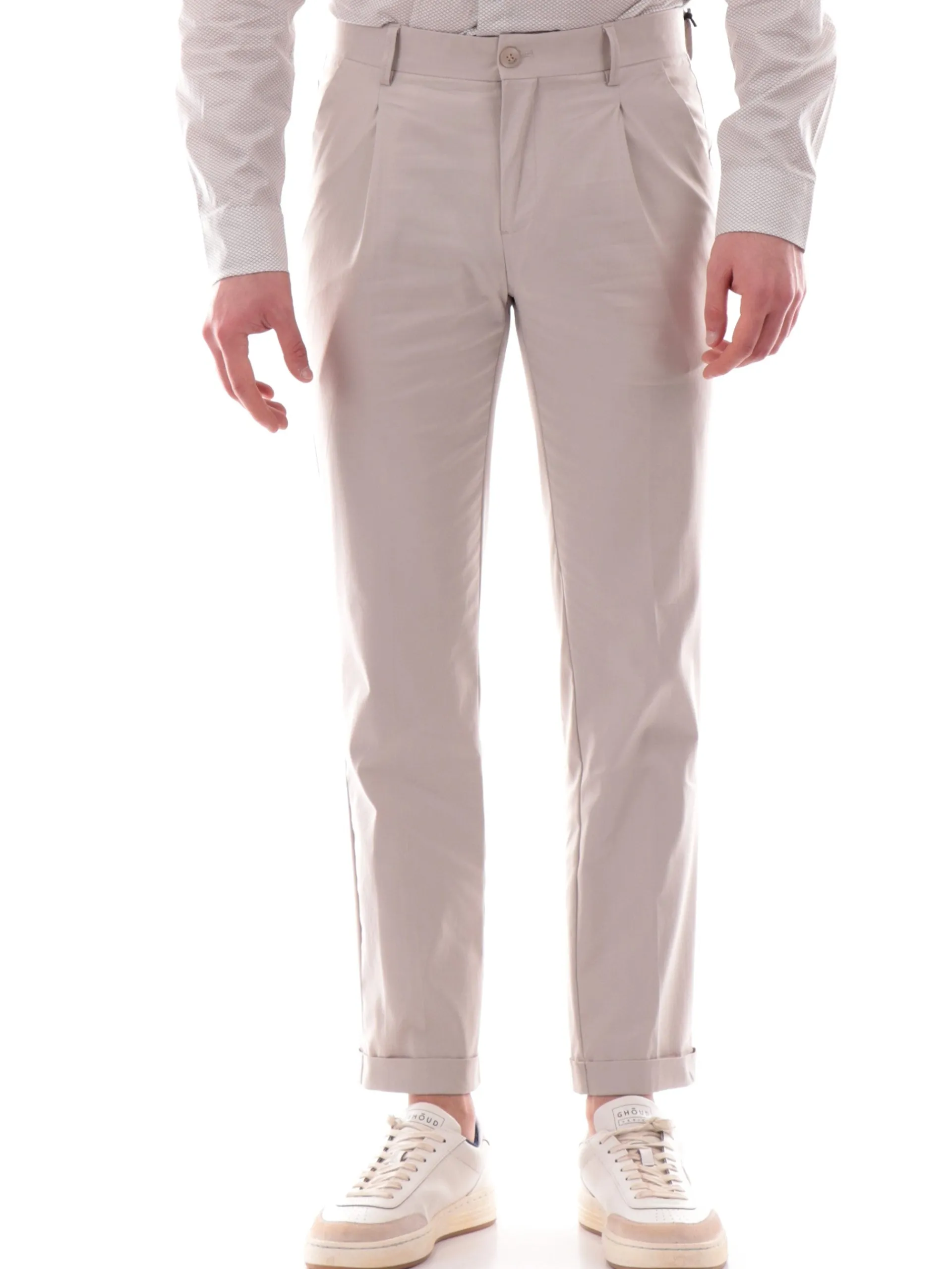 YES ZEE Pantaloni*Pantaloni cerimonia Chinos grigi da uomo con risvolto P660KD00