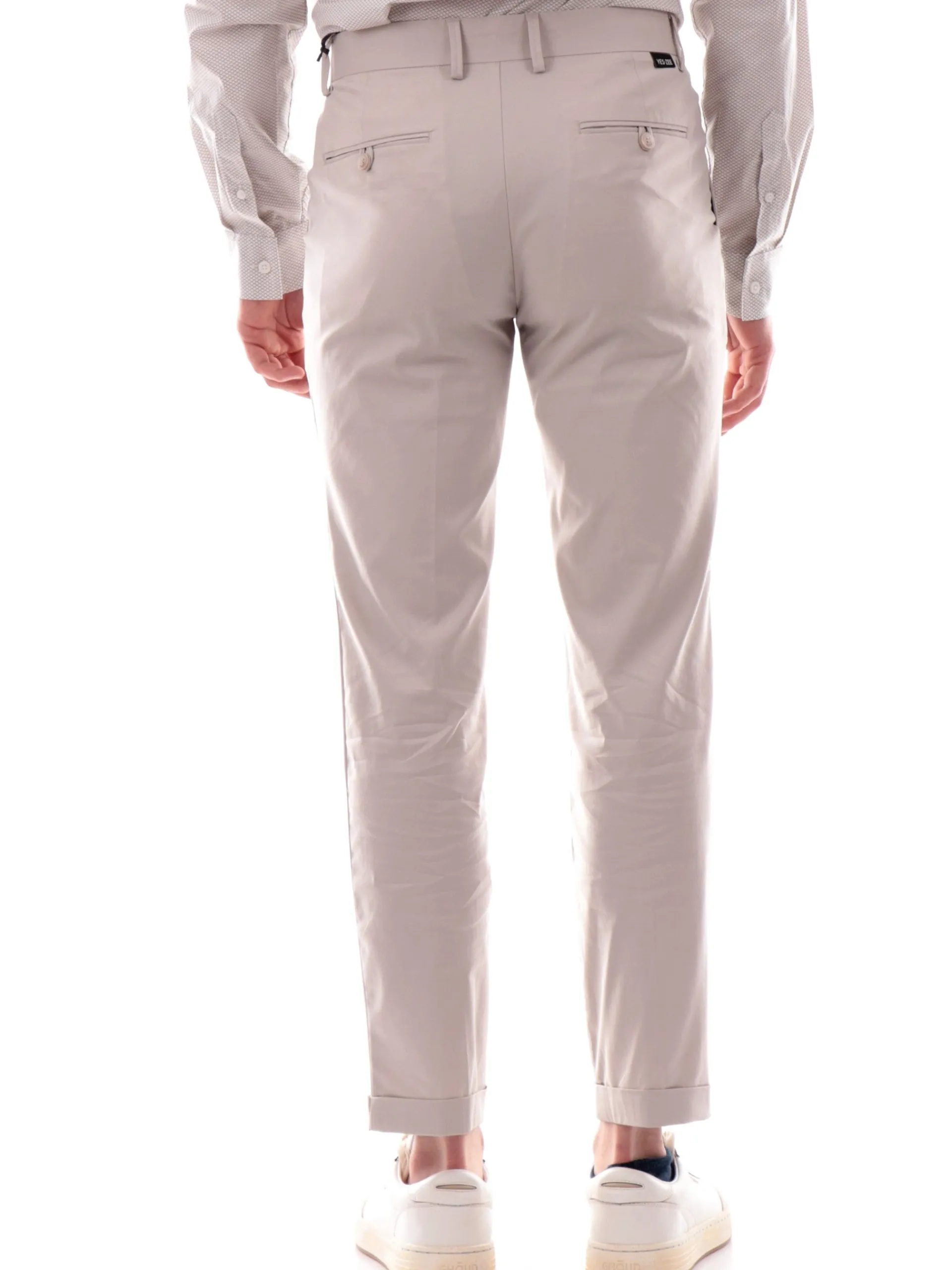 YES ZEE Pantaloni*Pantaloni cerimonia Chinos grigi da uomo con risvolto P660KD00