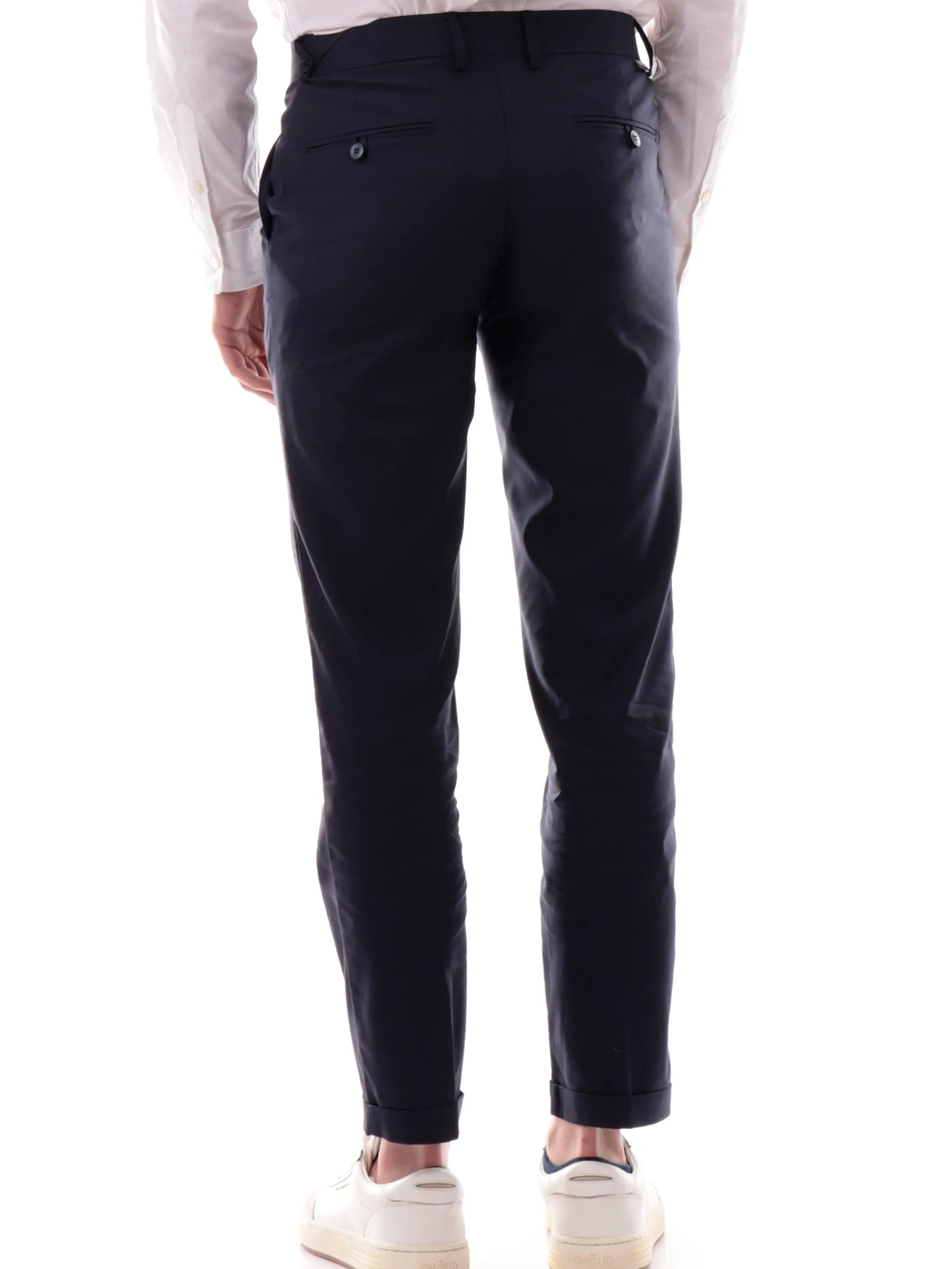 YES ZEE Pantaloni*Pantaloni cerimonia Chinos blu da uomo con risvolto P660KD00