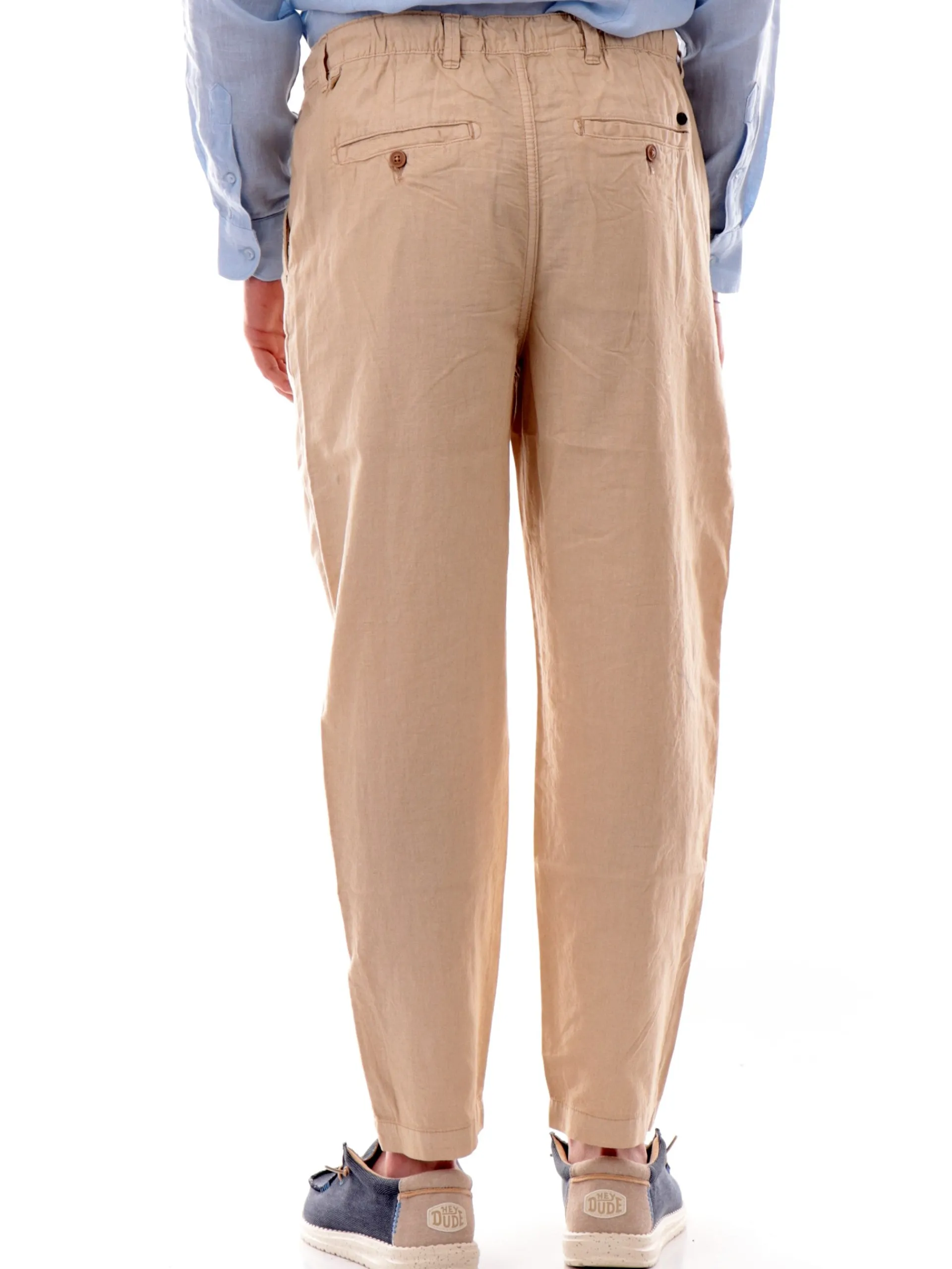 IMPURE Pantaloni*Pantaloni Chino beige da uomo in lino MILES