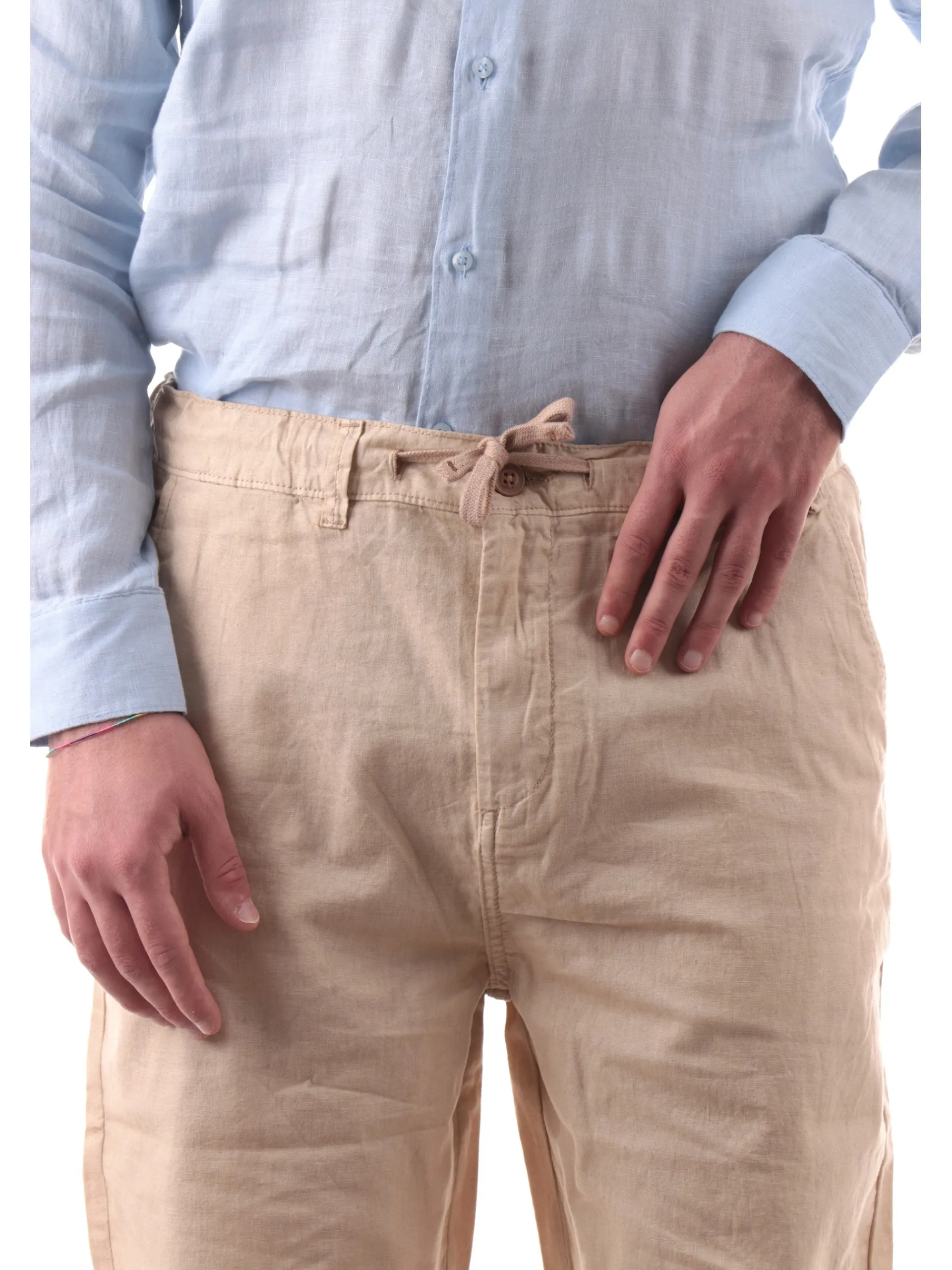 IMPURE Pantaloni*Pantaloni Chino beige da uomo in lino MILES