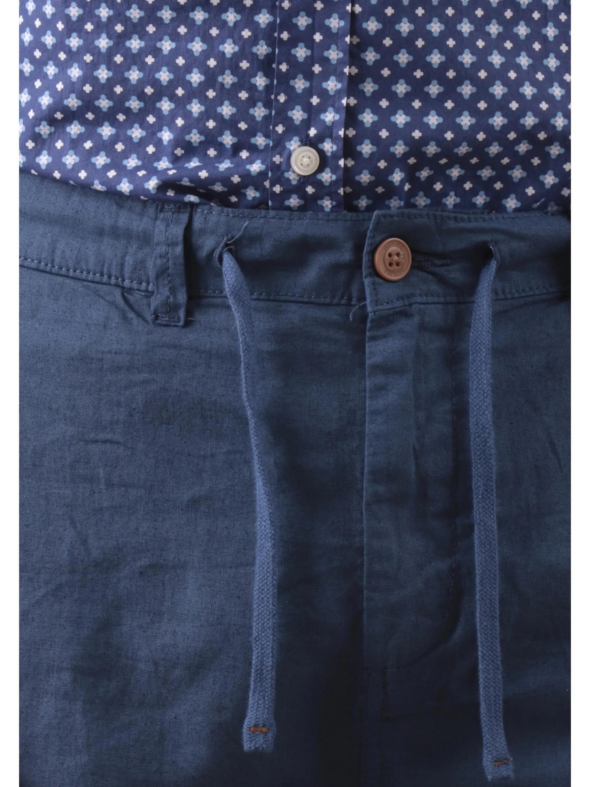 IMPURE Pantaloni*Pantaloni Chino blu da uomo in lino MILES