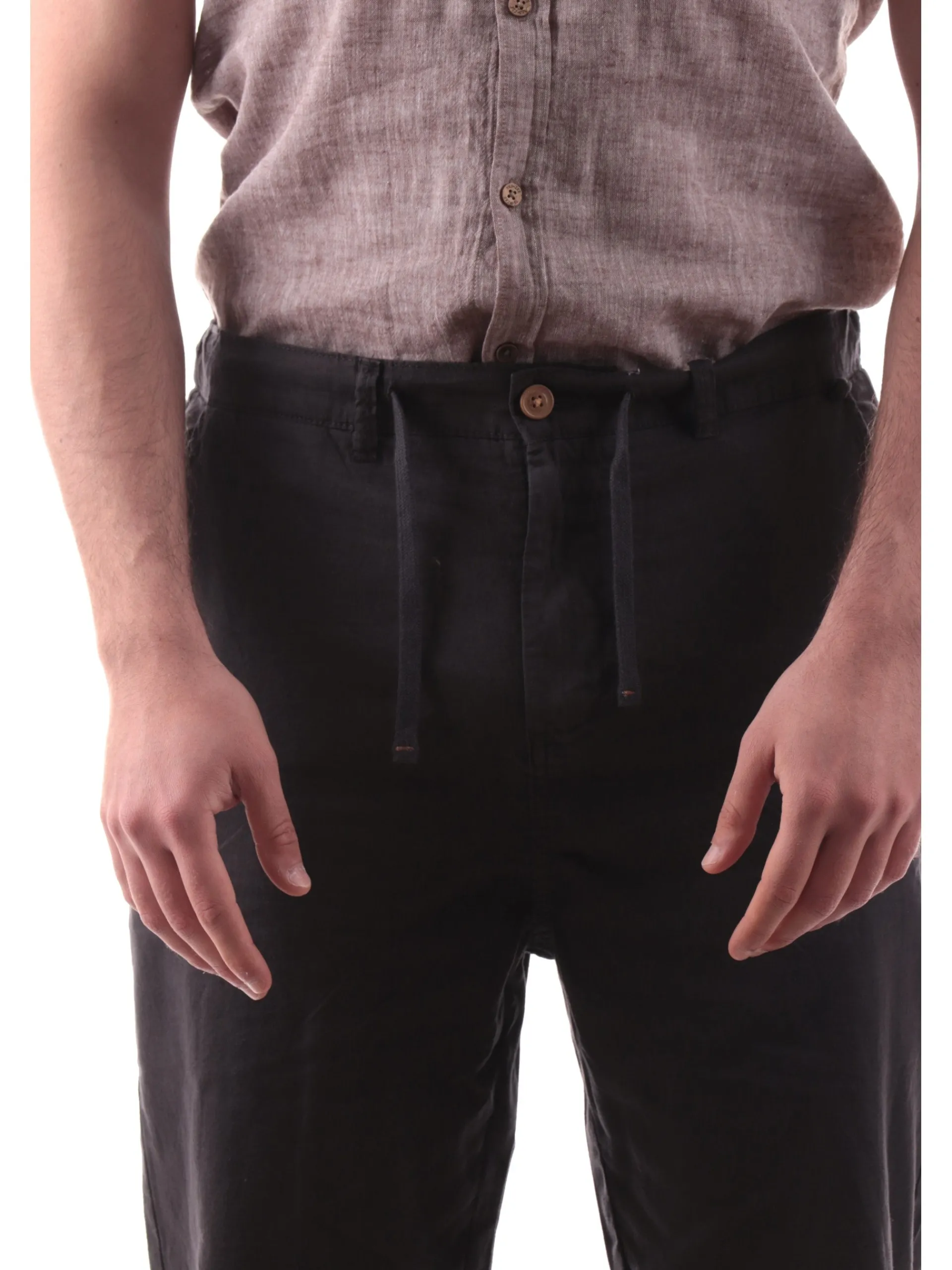 IMPURE Pantaloni*Pantaloni Chino neri da uomo in lino MILES