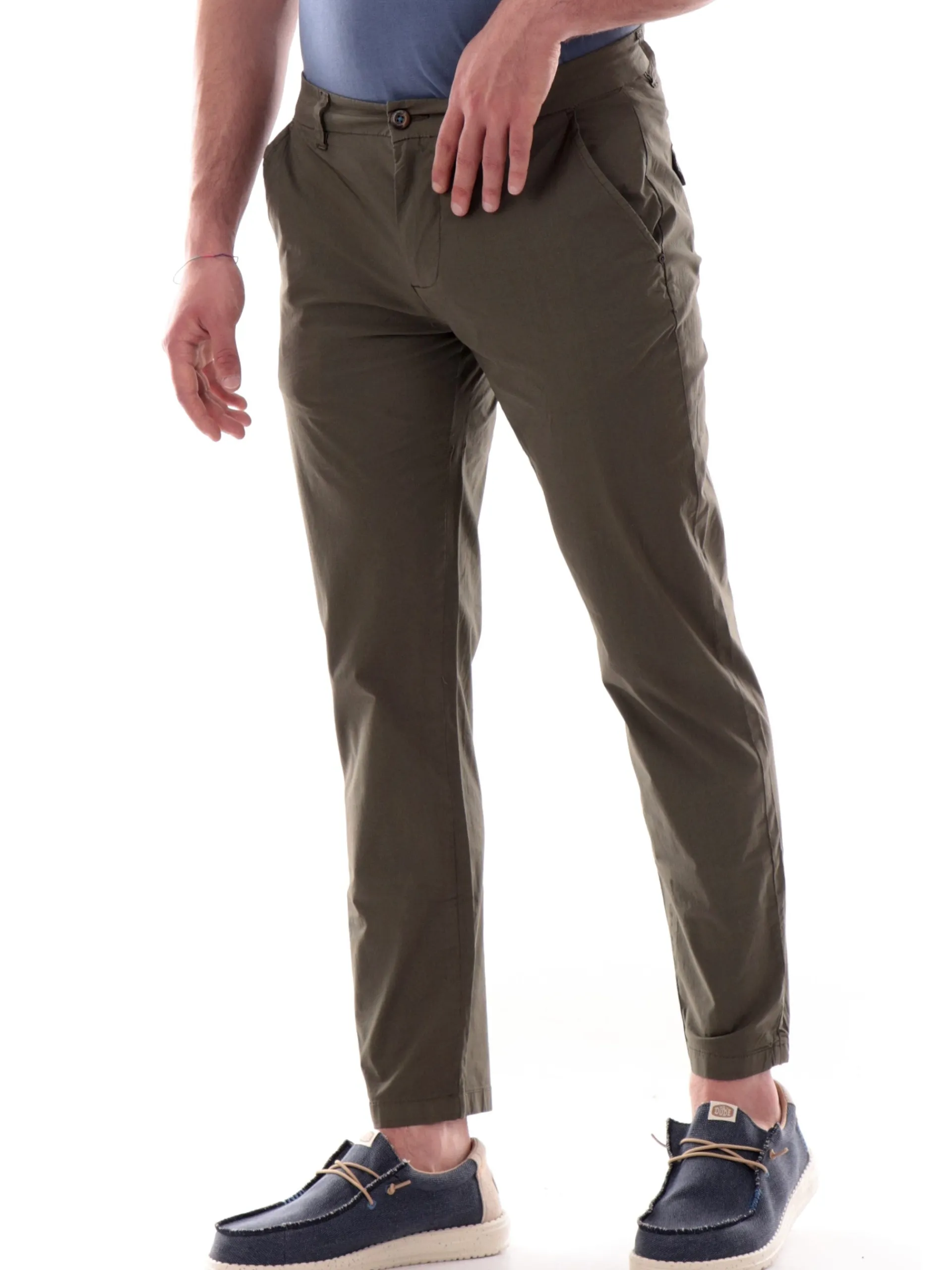 IMPURE Pantaloni*Pantaloni Chino verdi da uomo in cotone BLAKE