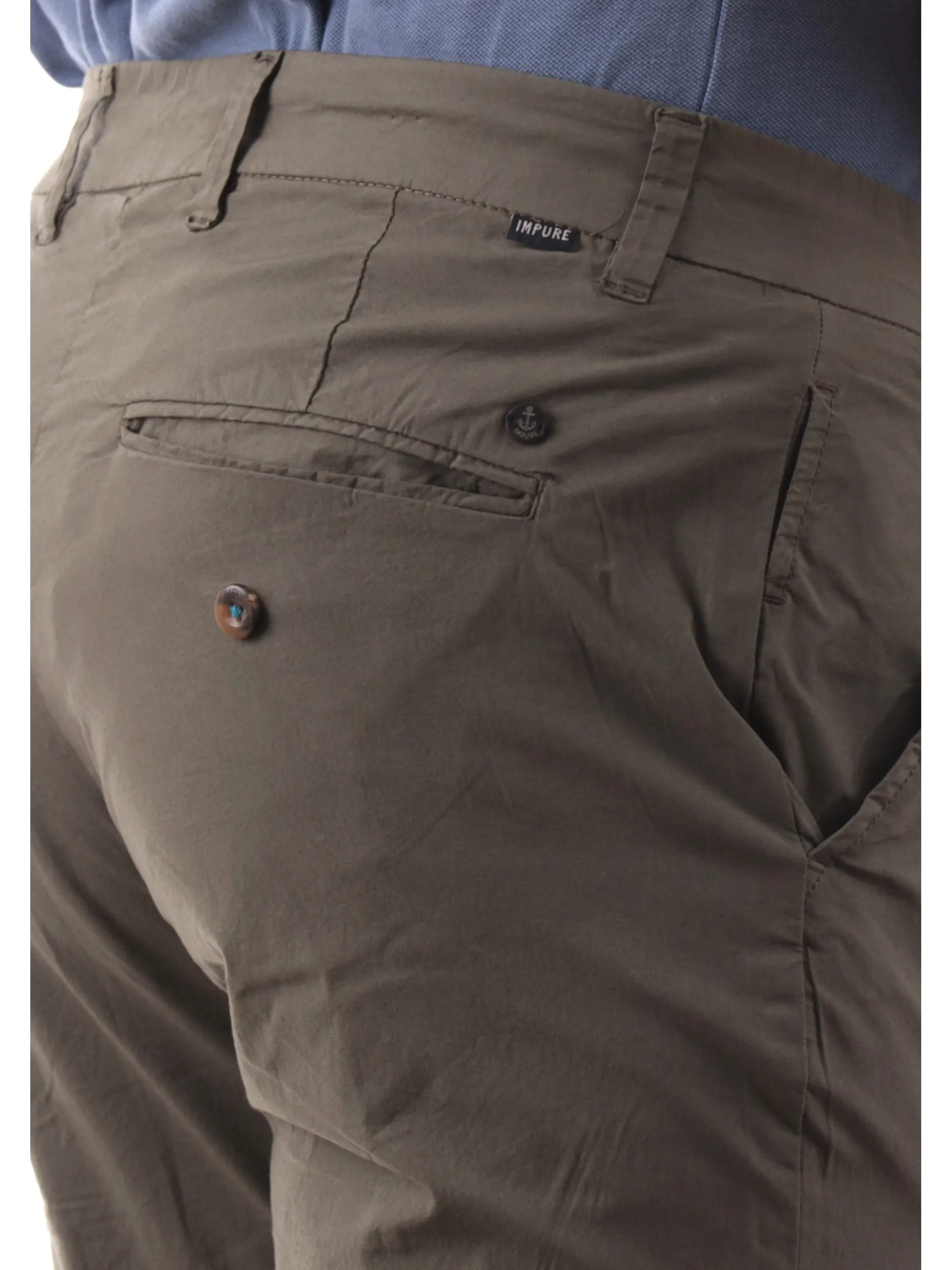 IMPURE Pantaloni*Pantaloni Chino verdi da uomo in cotone BLAKE