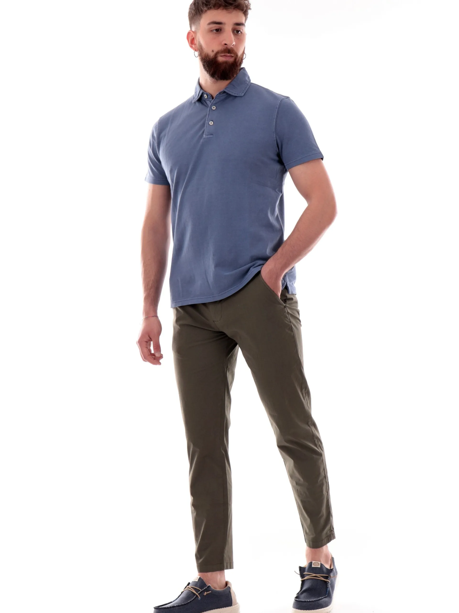 IMPURE Pantaloni*Pantaloni Chino verdi da uomo in cotone BLAKE