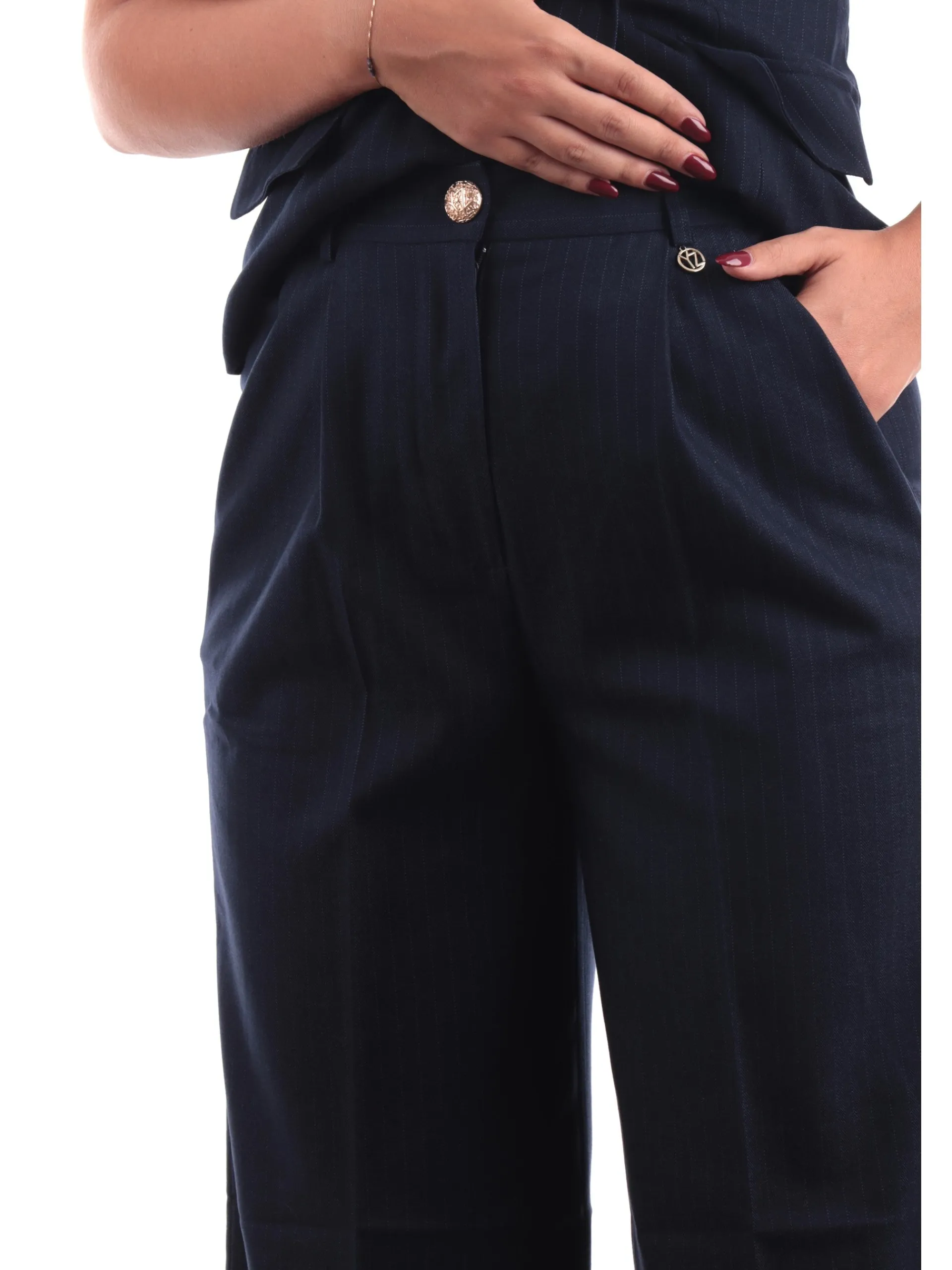 YES ZEE Pantaloni*Pantaloni Chinos blu da donna Elastico P385K7002