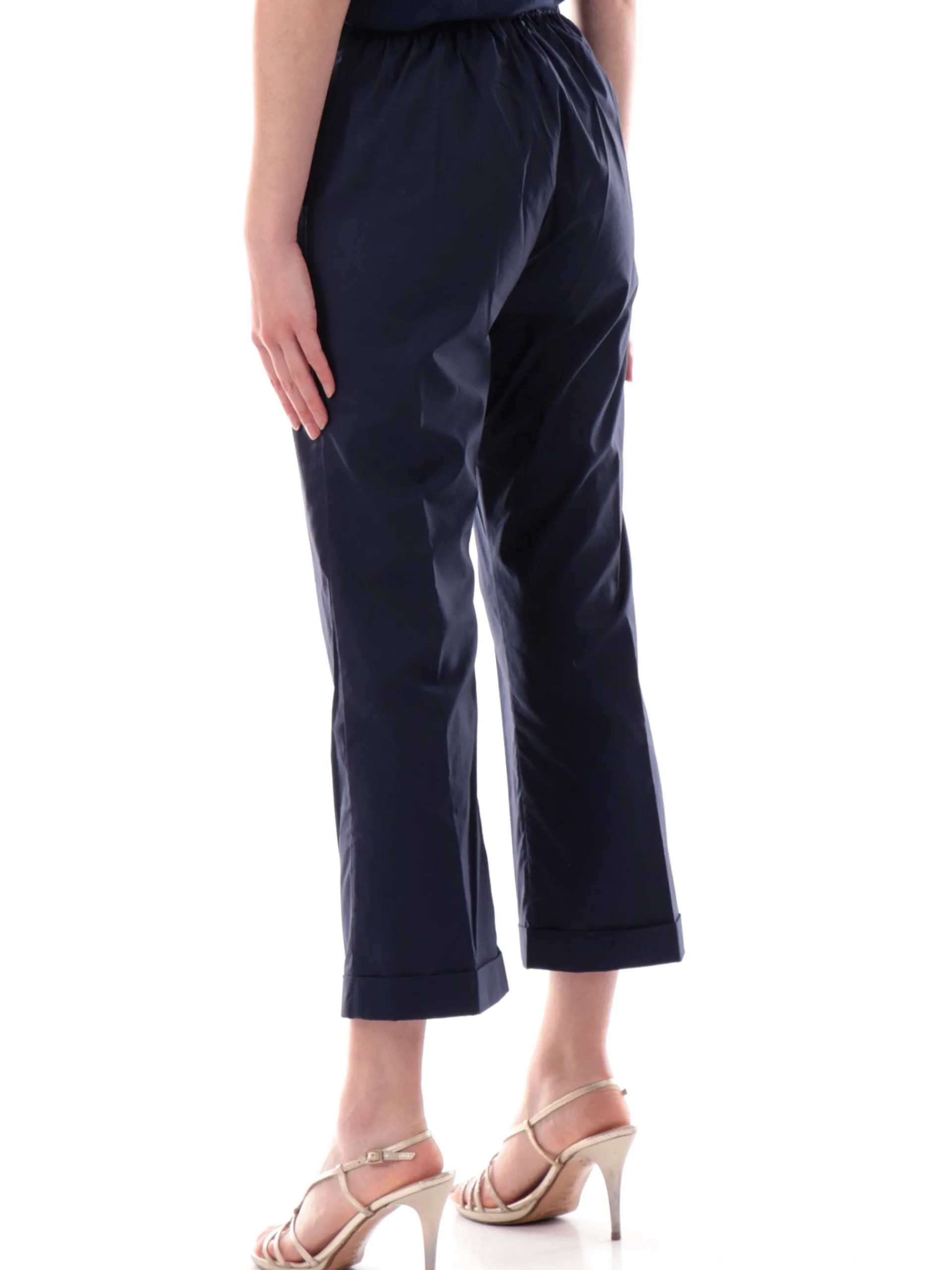 ANIS Pantaloni*Pantaloni crop blu da donna con banda elastica 251C1260