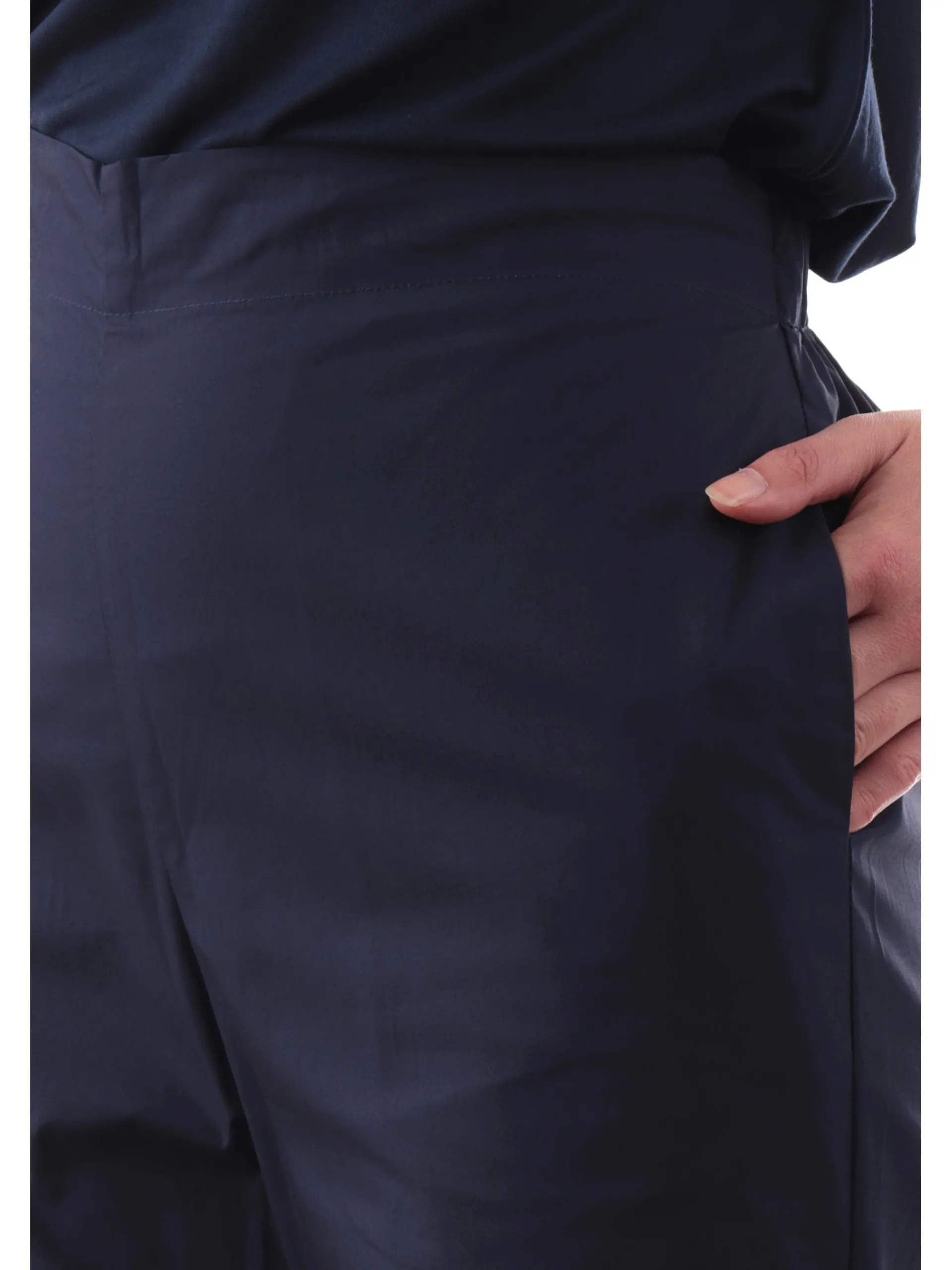 ANIS Pantaloni*Pantaloni crop blu da donna con banda elastica 251C1260