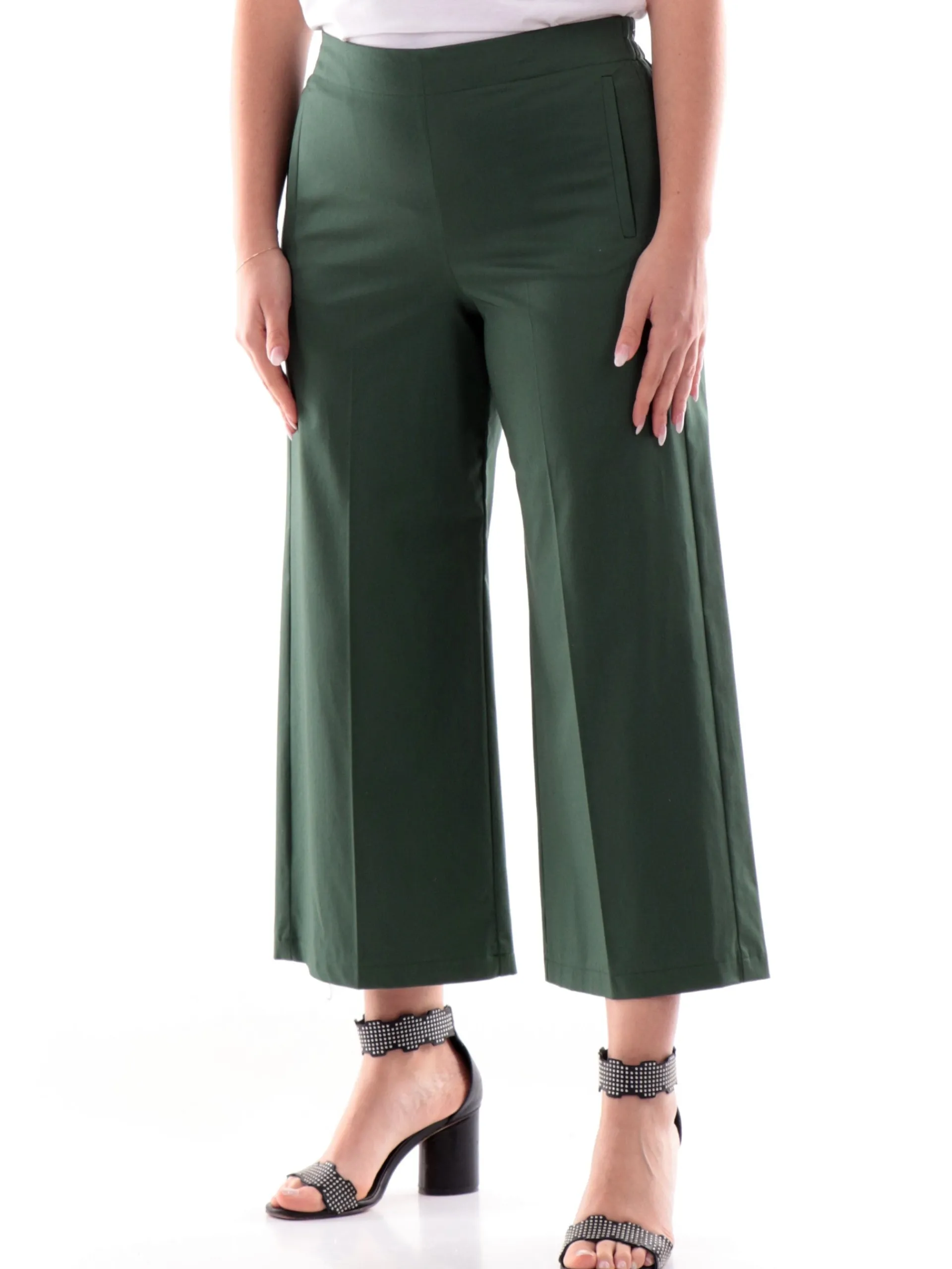 EMME MARELLA Pantaloni*Pantaloni crop verdi da donna TISBE