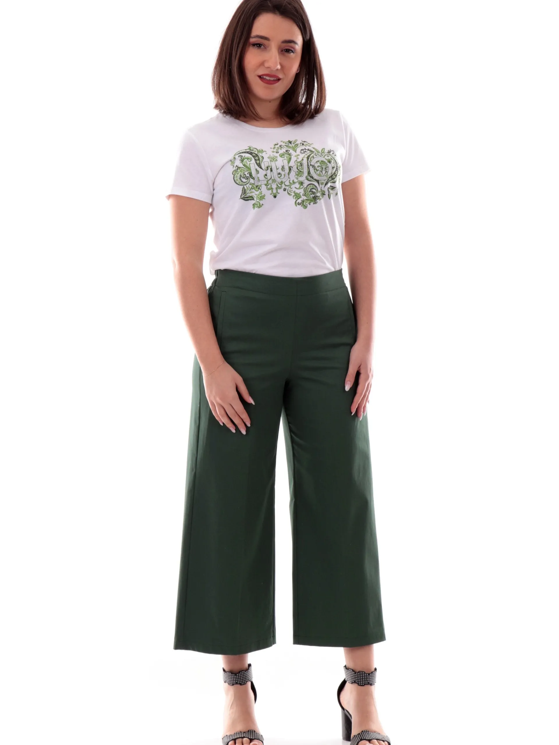 EMME MARELLA Pantaloni*Pantaloni crop verdi da donna TISBE