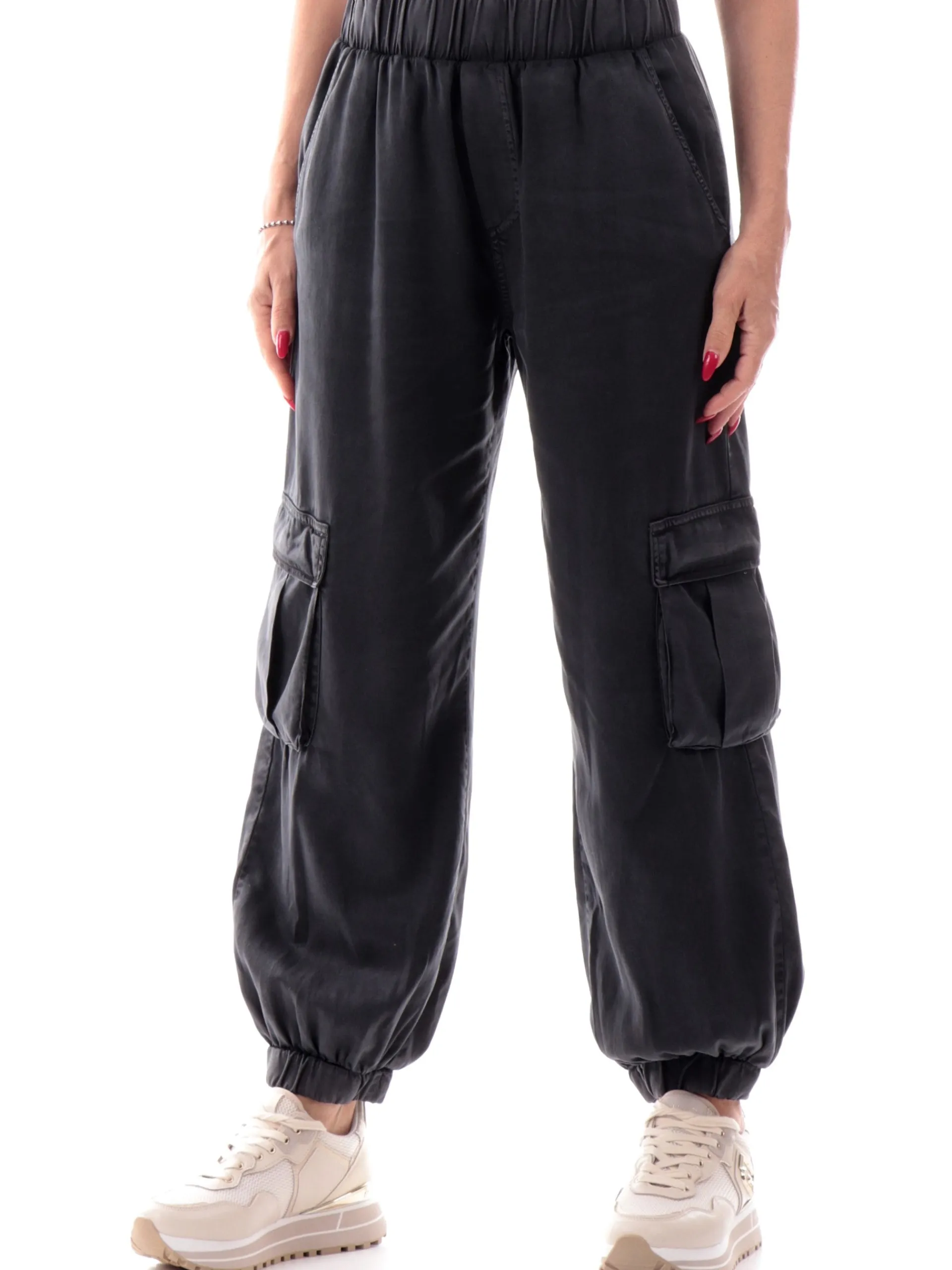 DEHA Pantaloni*Pantaloni Cargo grigi da donna con tasconi D22377 10009