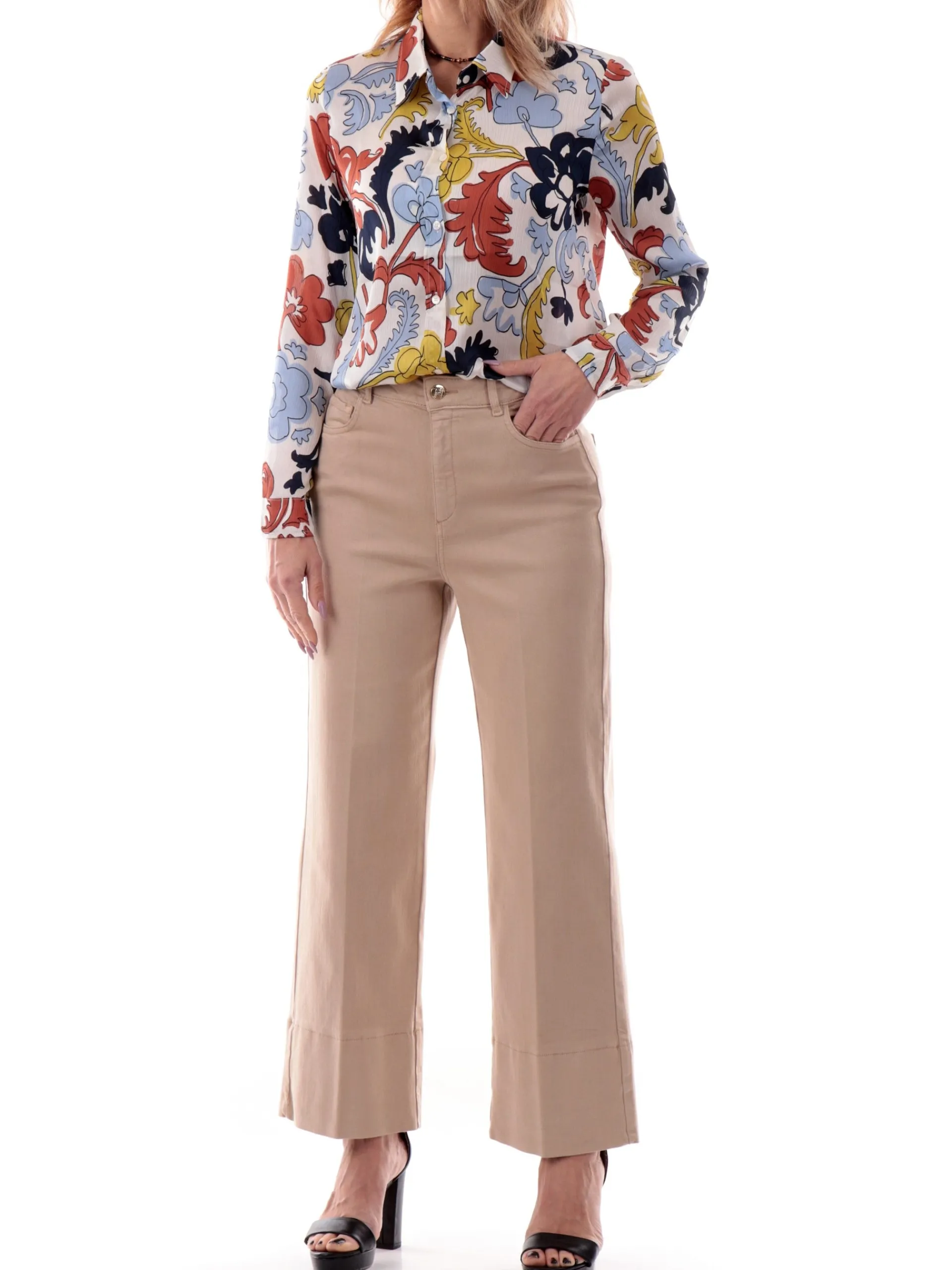 EMME MARELLA Pantaloni*Pantaloni beige da donna a palazzo DISPLAY