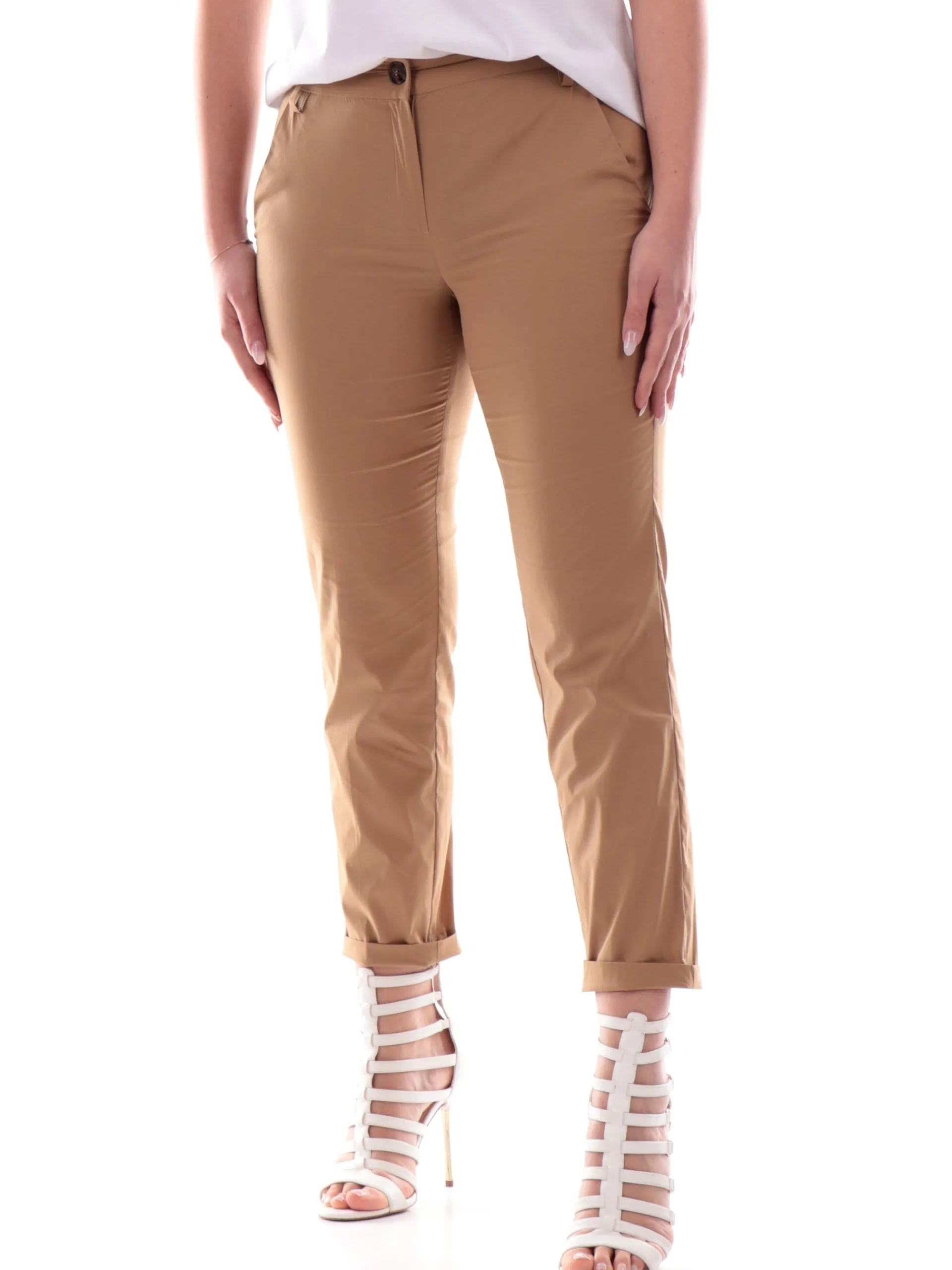 EMME MARELLA Pantaloni*Pantaloni beige da donna Chino cotone GNU005