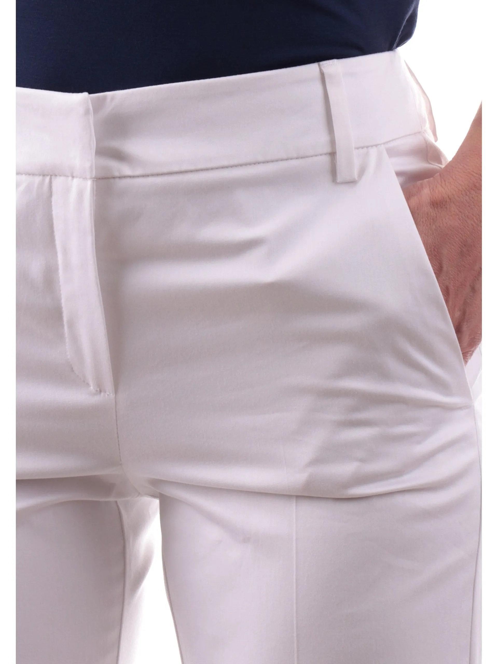 EMME MARELLA Pantaloni*Pantaloni bianchi da donna chino FOOTING 004
