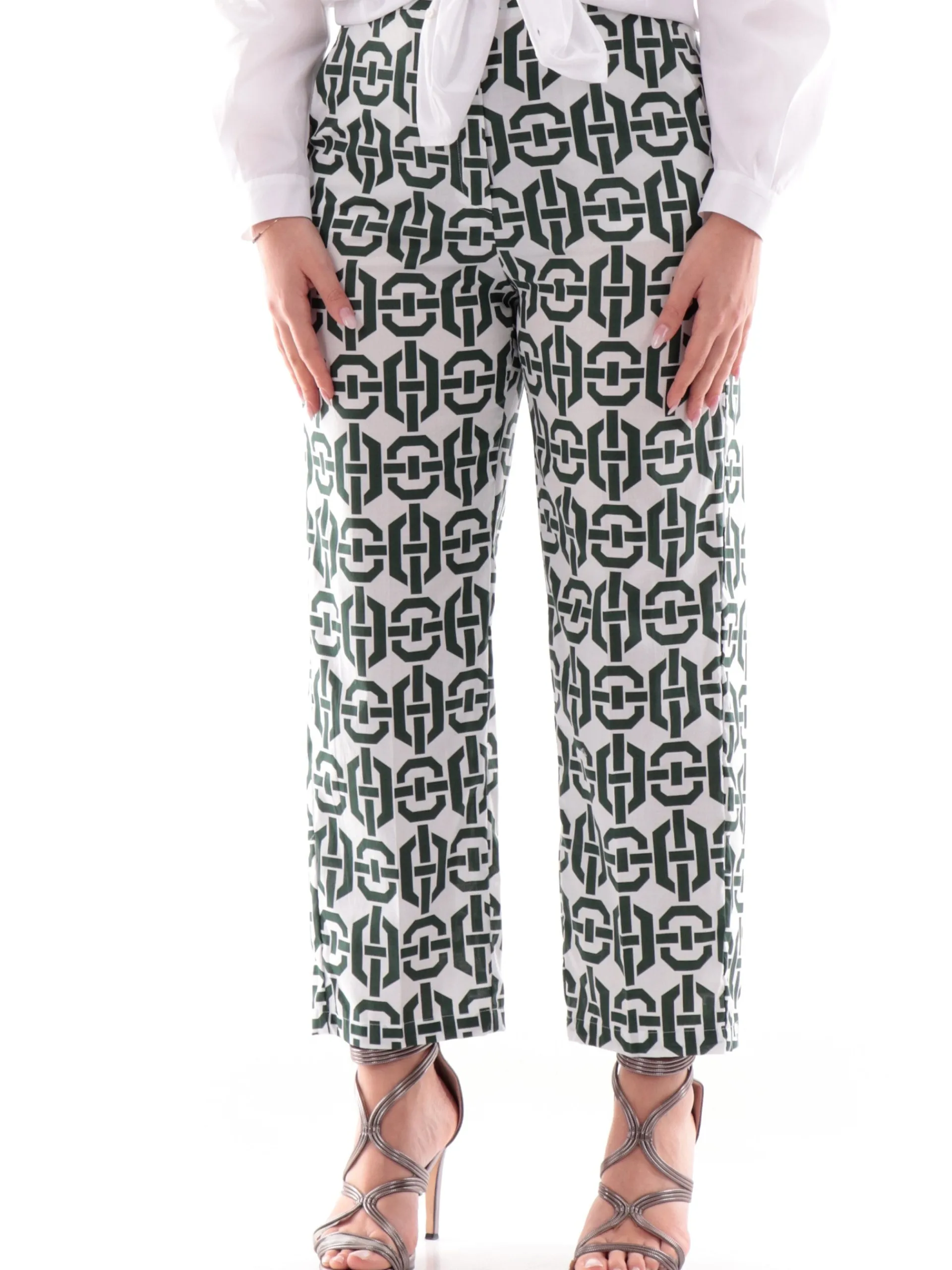 EMME MARELLA Pantaloni*Pantaloni Chino bianchi da donna fantasia foulard MUSA