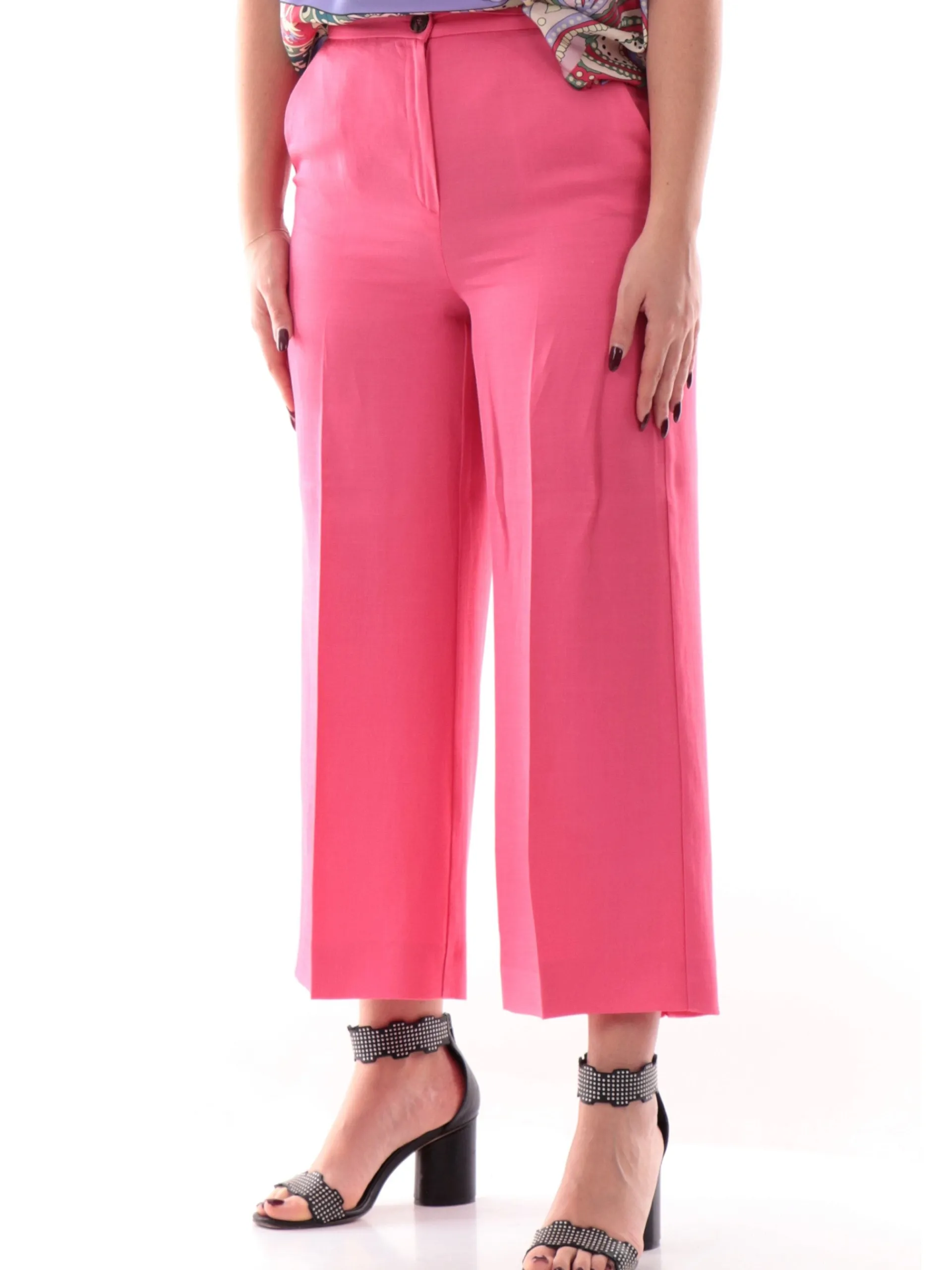 EMME MARELLA Pantaloni*Pantaloni Flare fucsia da donna lino ELETTRA2