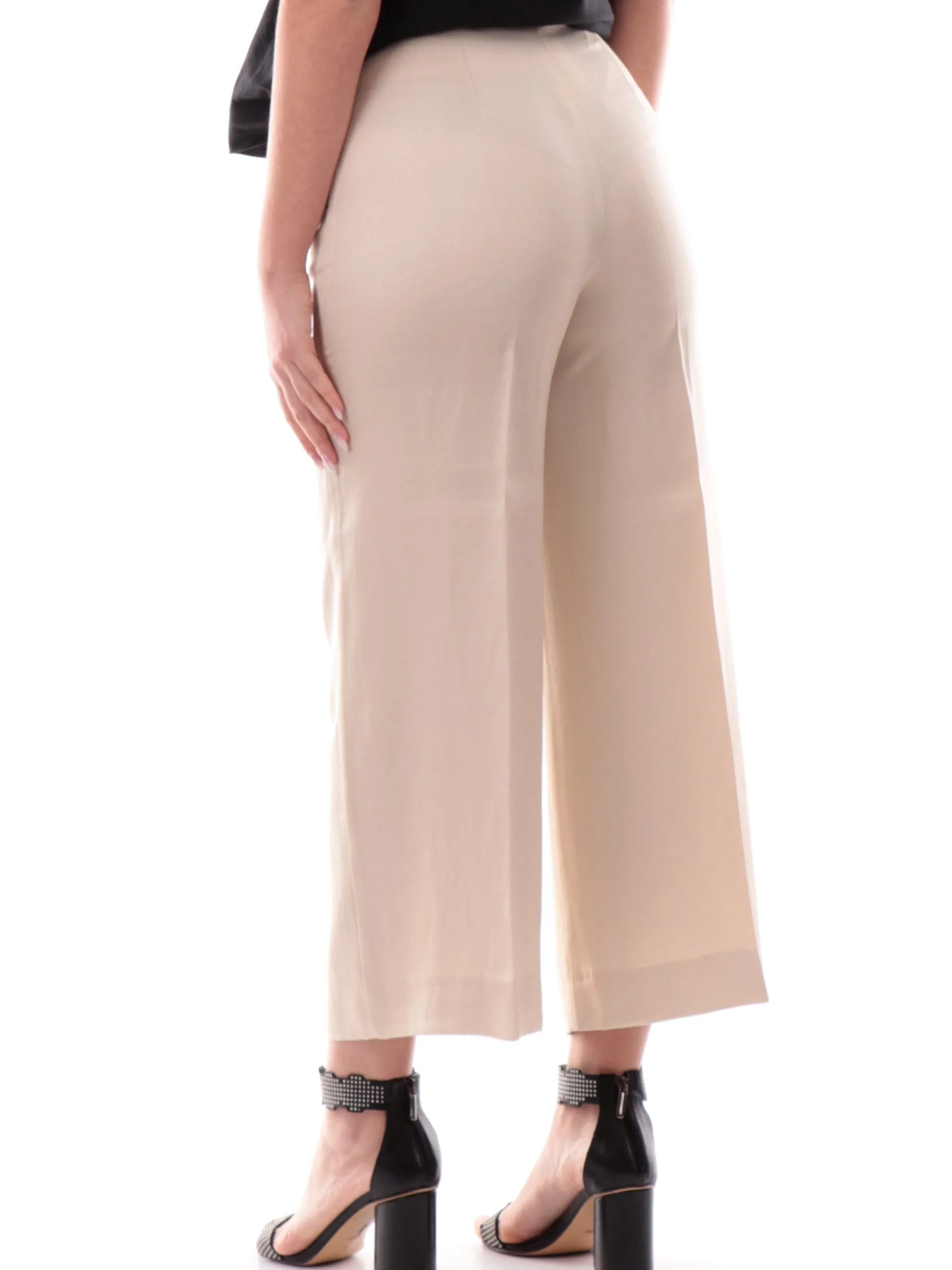 EMME MARELLA Pantaloni*Pantaloni Flare beige da donna lino ELETTRA2