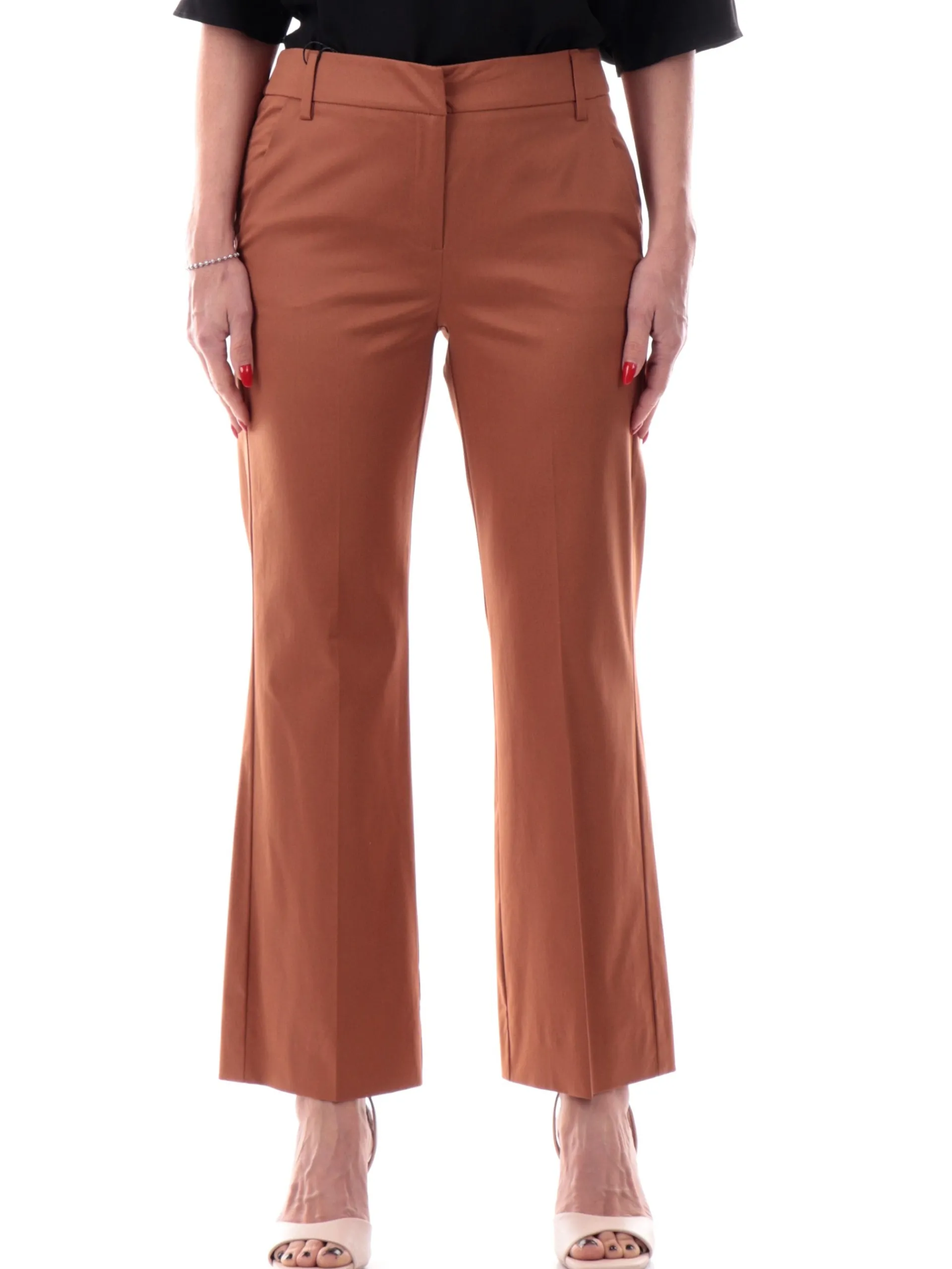 EMME MARELLA Pantaloni*Pantaloni marroni da donna chino FOOTING 007