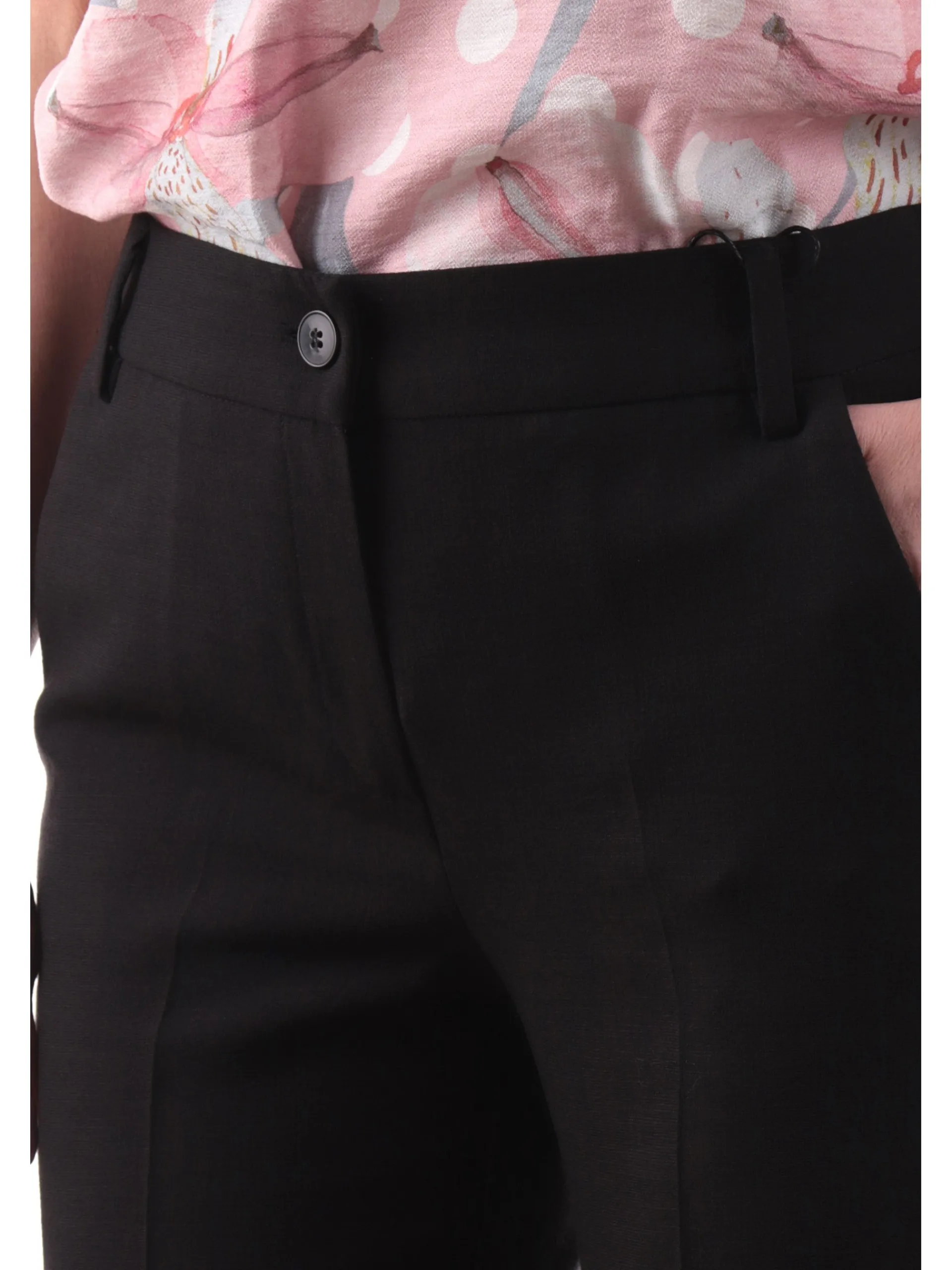 EMME MARELLA Pantaloni*Pantaloni neri con risvolto da donna DUELLO