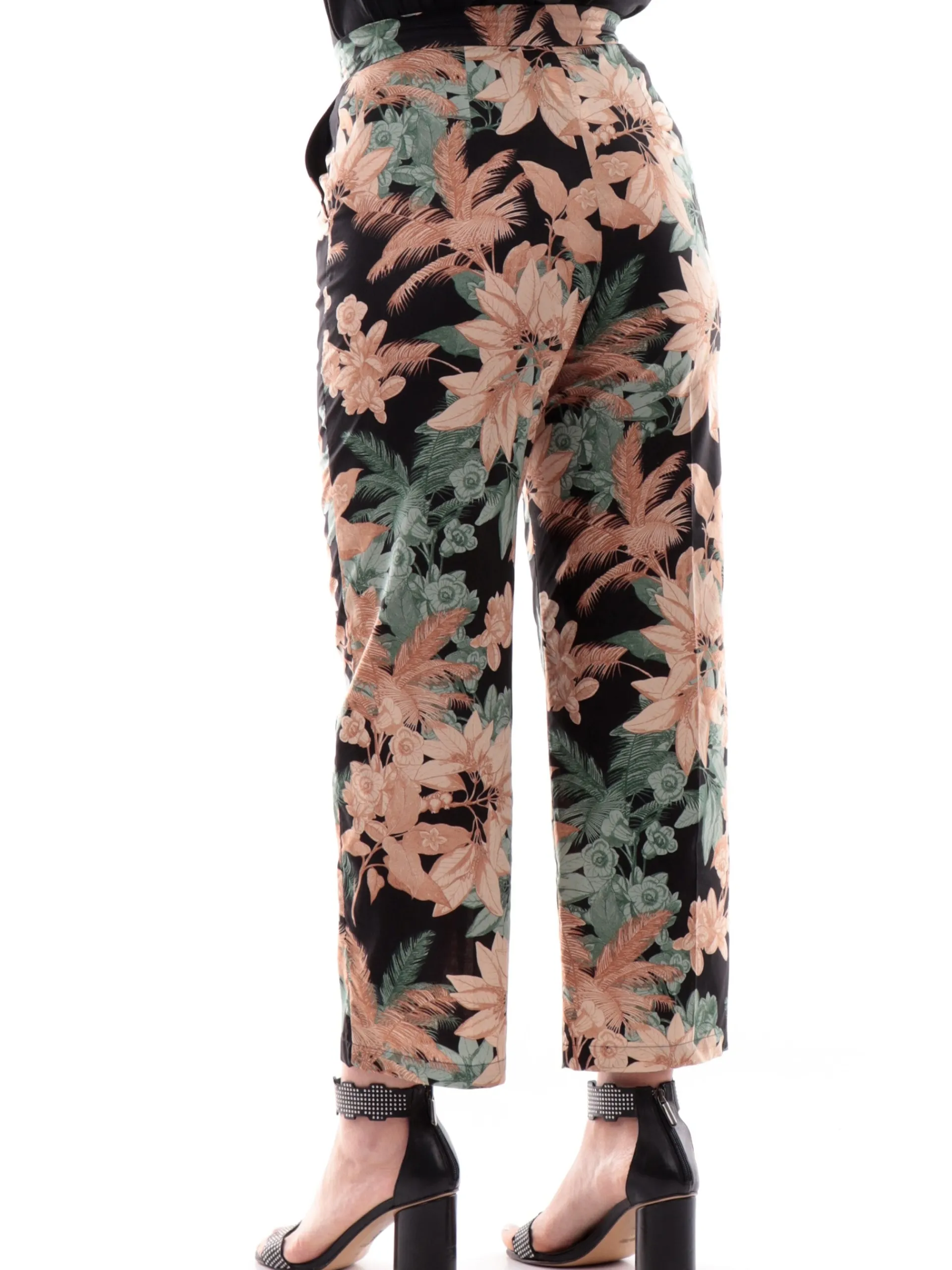 EMME MARELLA Pantaloni*Pantaloni neri da donna fantasia floreale MUSA