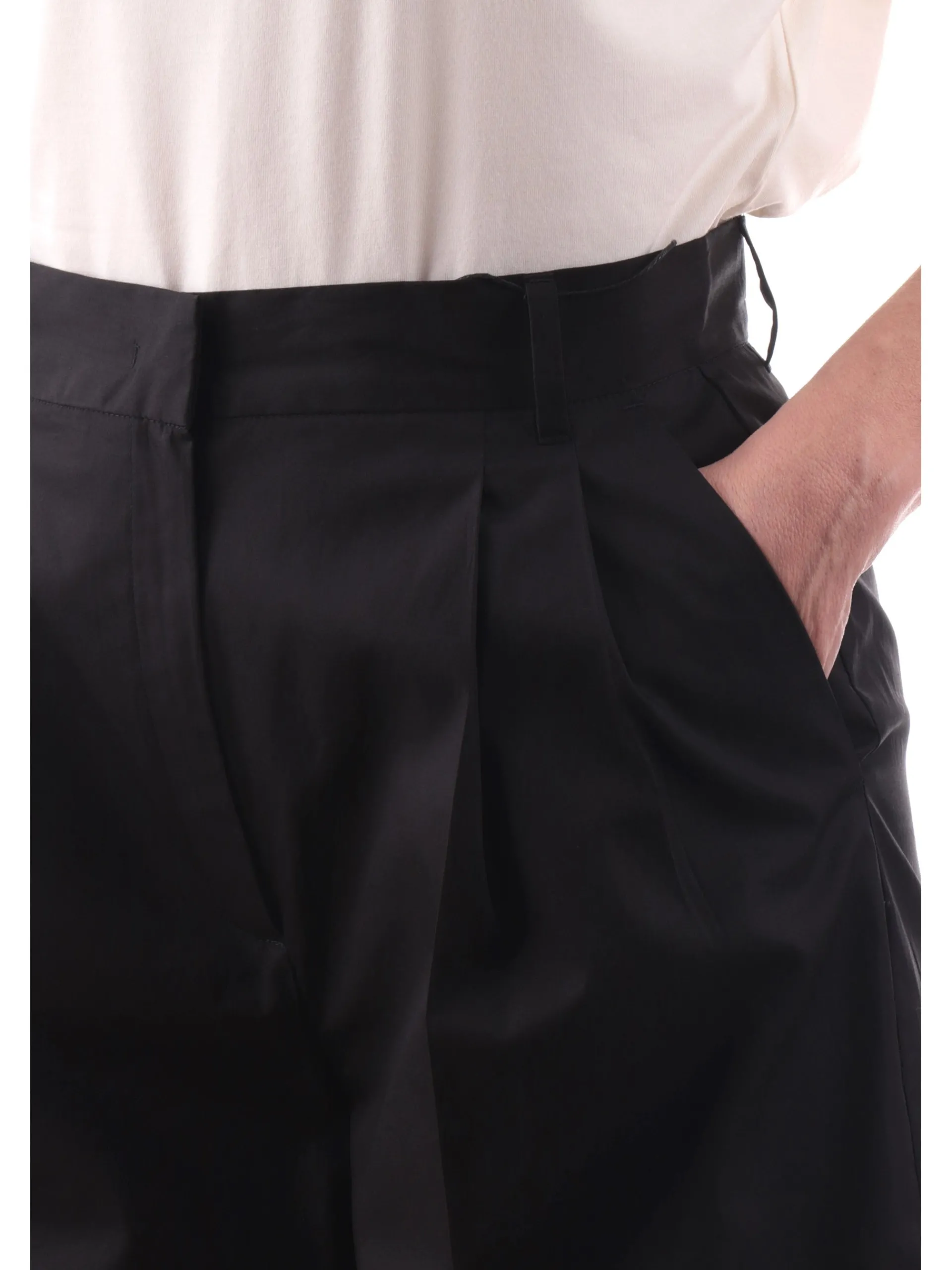 EMME MARELLA Pantaloni*Pantaloni palazzo neri da donna in cotone MORINA