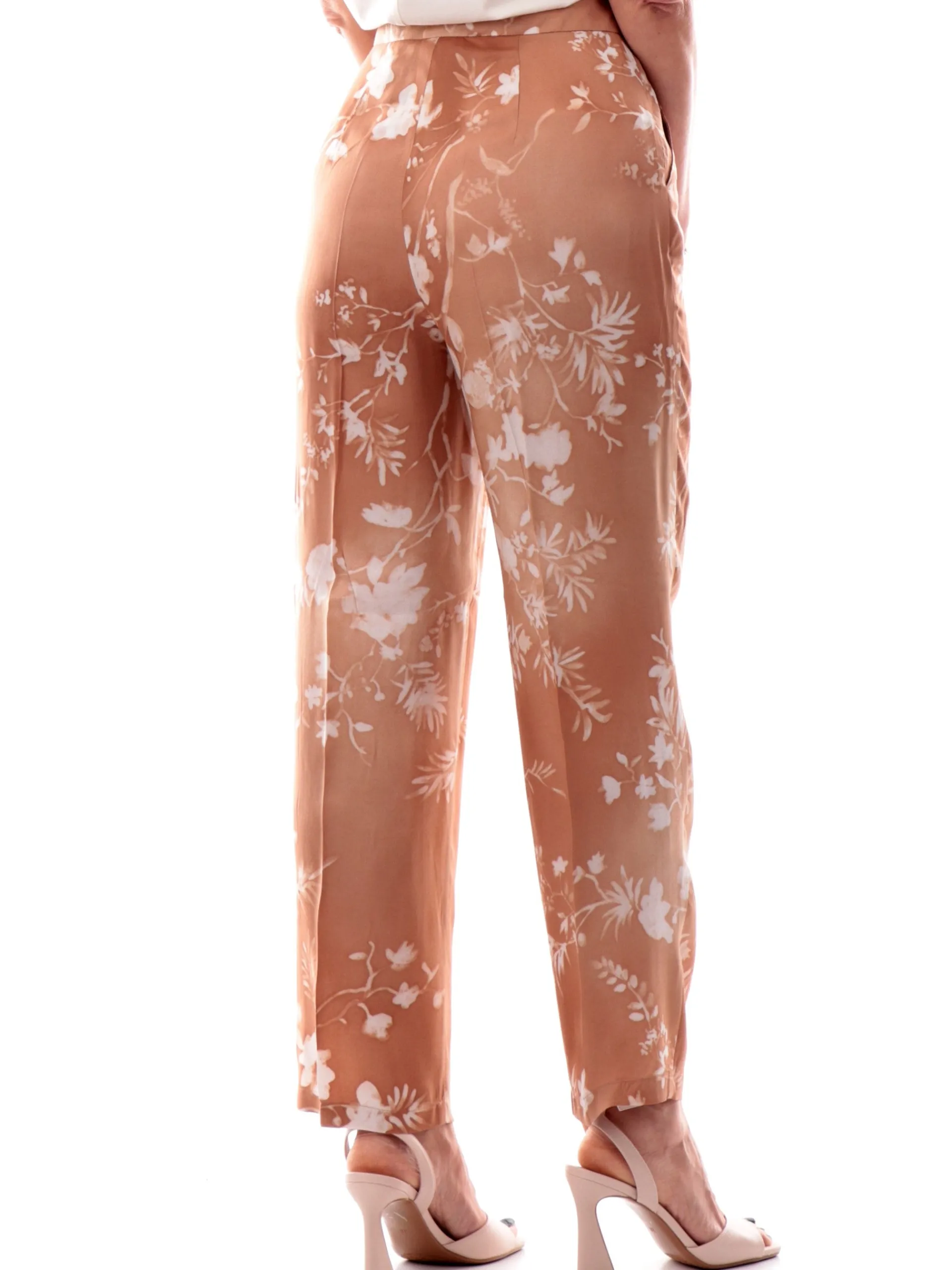 EMME MARELLA Pantaloni*Pantaloni rosa da donna a fiori vita alta palazzo crop Guida