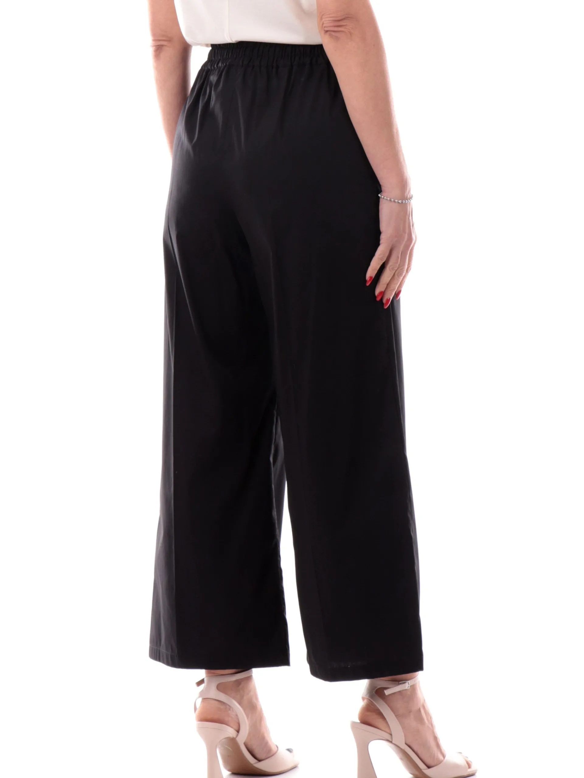 EMME MARELLA Pantaloni*Pantaloni vita alta neri da donna con banda elastica VALETTE
