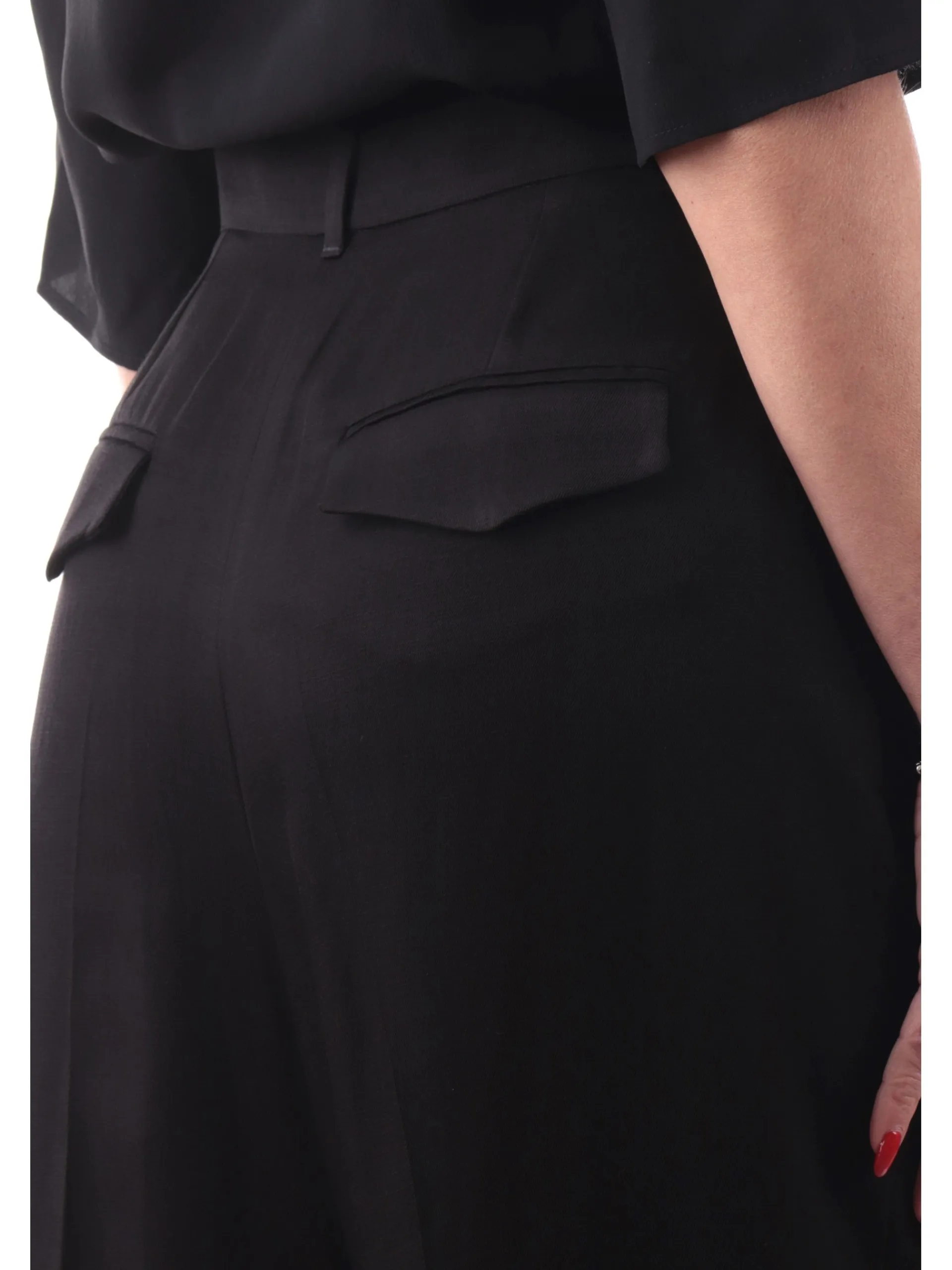 EMME MARELLA Pantaloni*Pantaloni vita alta neri da donna lunghi PIANOSA 007