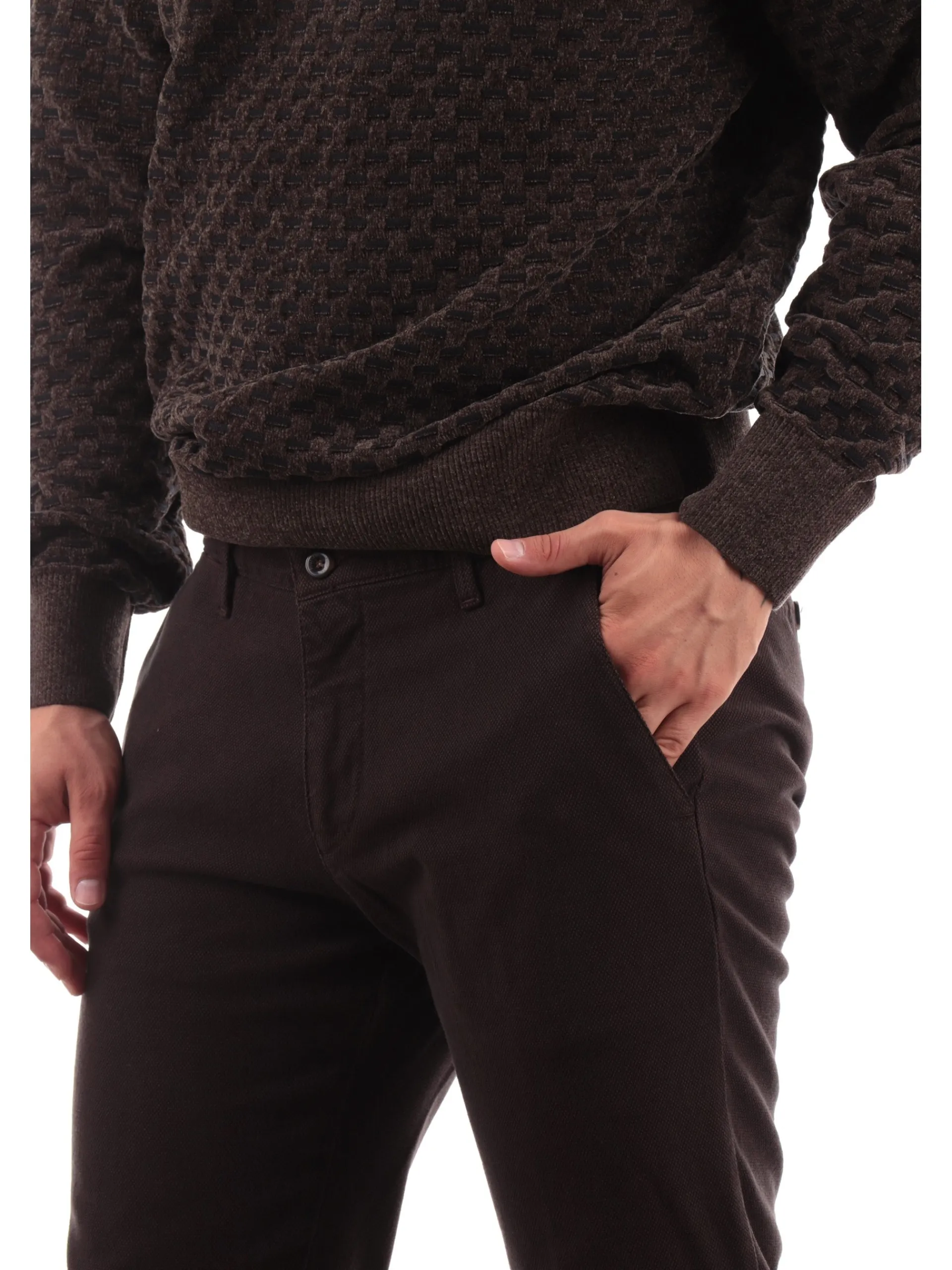 FOUR.TEN Pantaloni*Pantaloni Fourten marroni da uomo Chinos melange 224080000