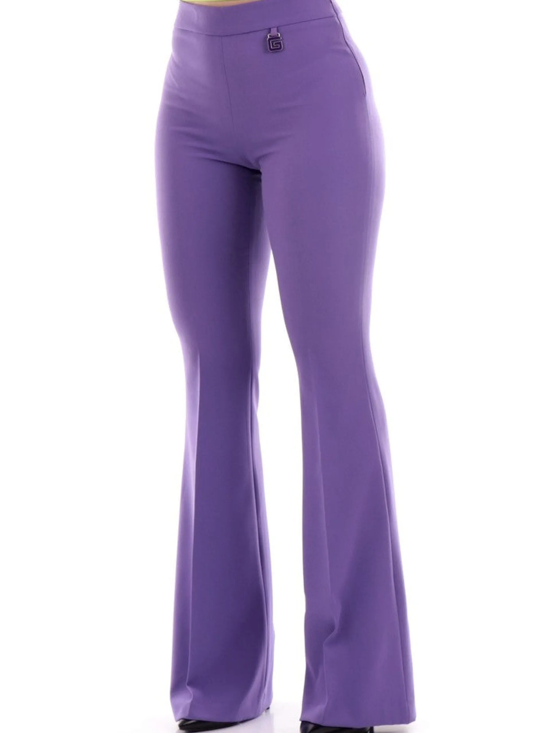 GAELLE Pantaloni*Pantaloni viola da donna con fondo a zampa GBDP16001