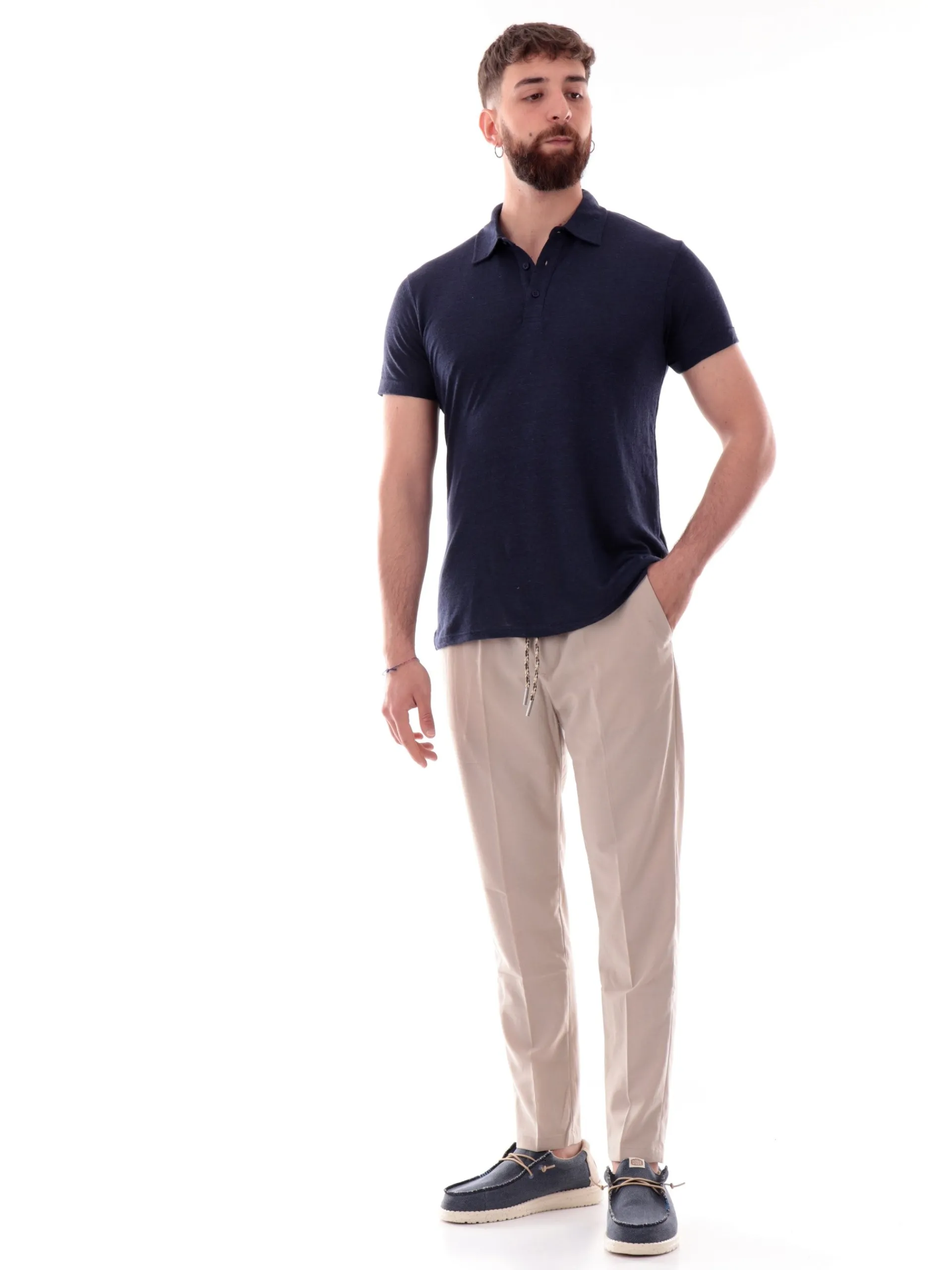 GIANNI LUPO Pantaloni*Pantaloni beige da uomo con coulisse Leonard GL003BDS25