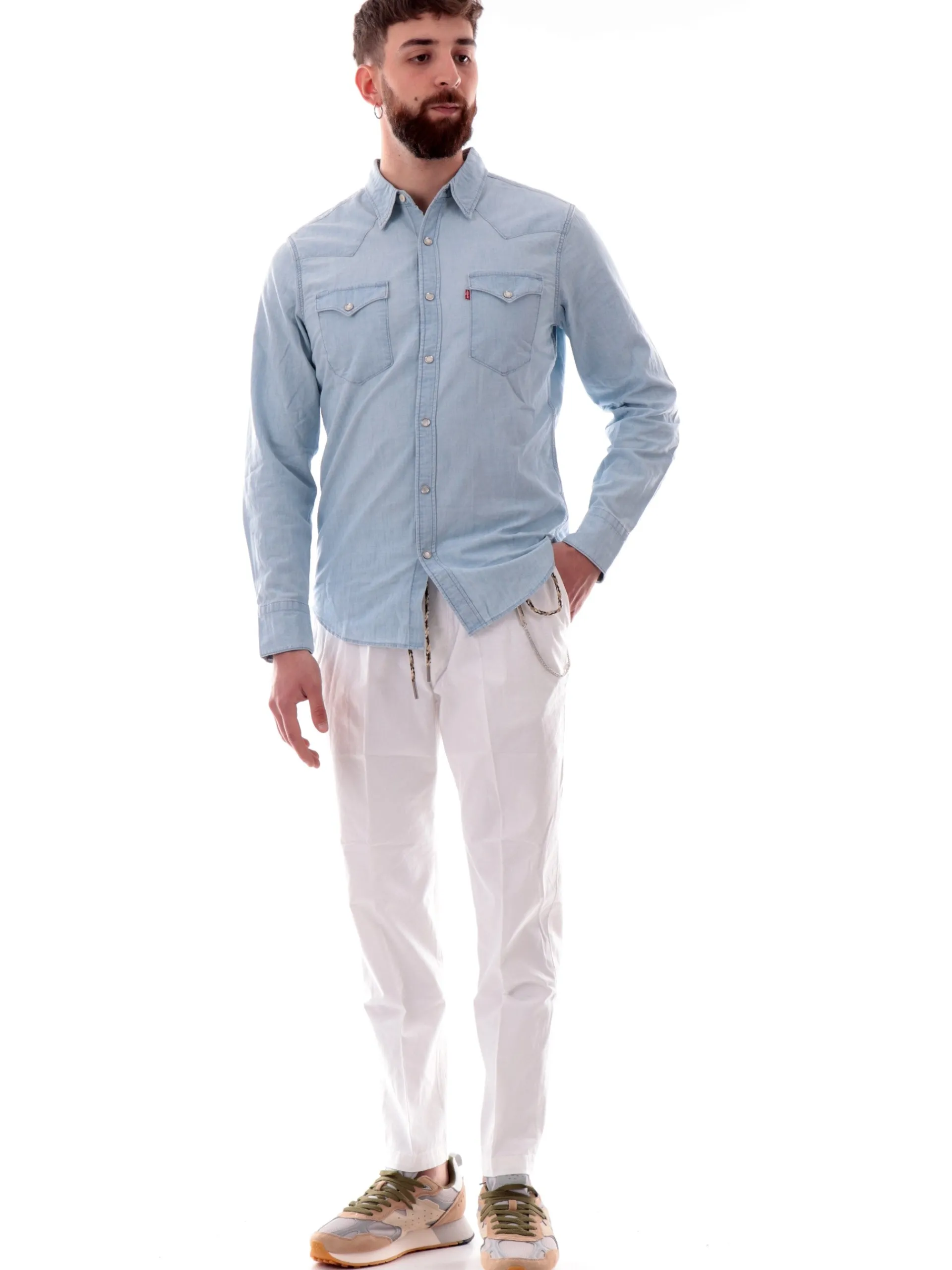 GIANNI LUPO Pantaloni*Pantaloni bianchi Leonard da uomo Chino GL6072QS25