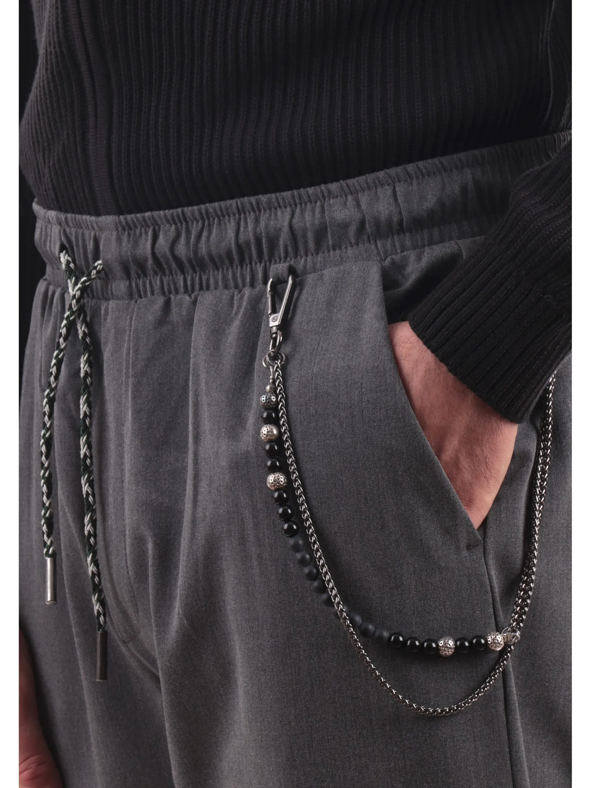 GIANNI LUPO Pantaloni*Pantaloni grigi da uomo Leonard con laccio GL5107BDF24