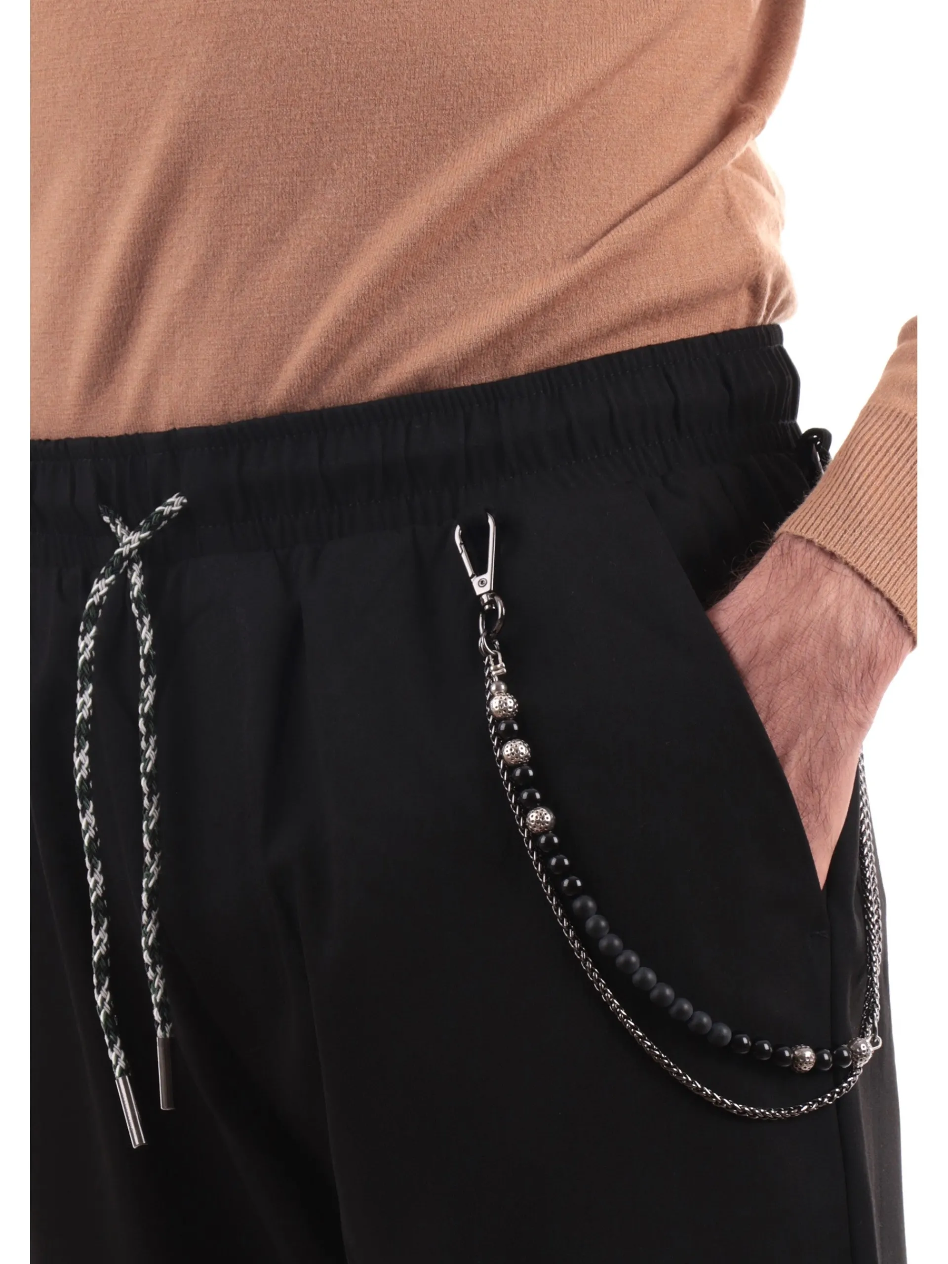 GIANNI LUPO Pantaloni*Pantaloni neri da uomo Leonard con laccio GL5107BDF24