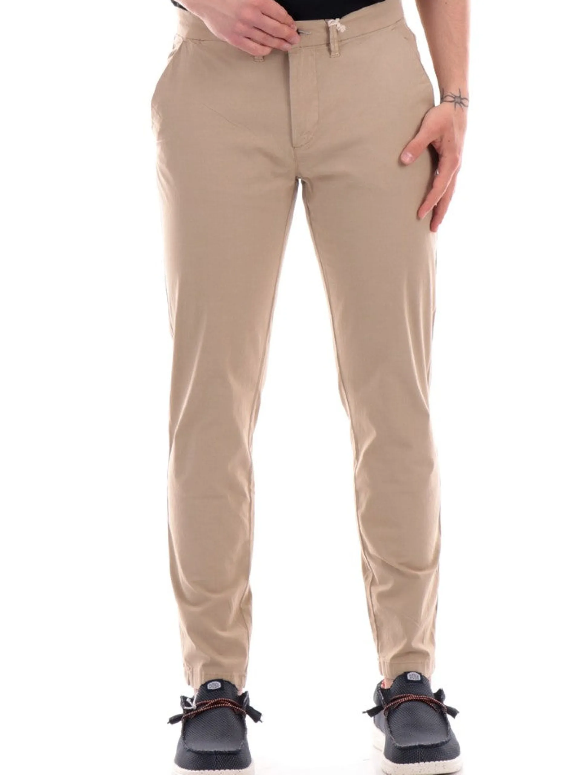 IMPURE Pantaloni*Pantaloni beige da uomo Chino popeline cotone slim fit CHL4298