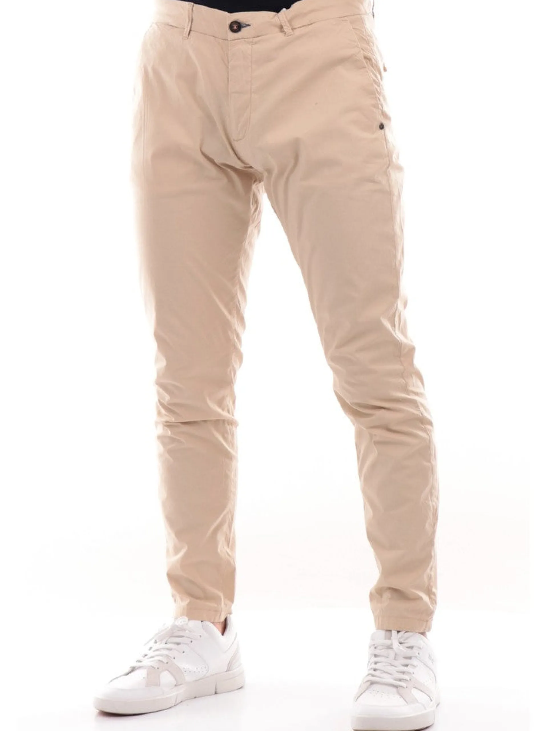 IMPURE Pantaloni*Pantaloni beige da uomo Long Slim Popeline CHL3049