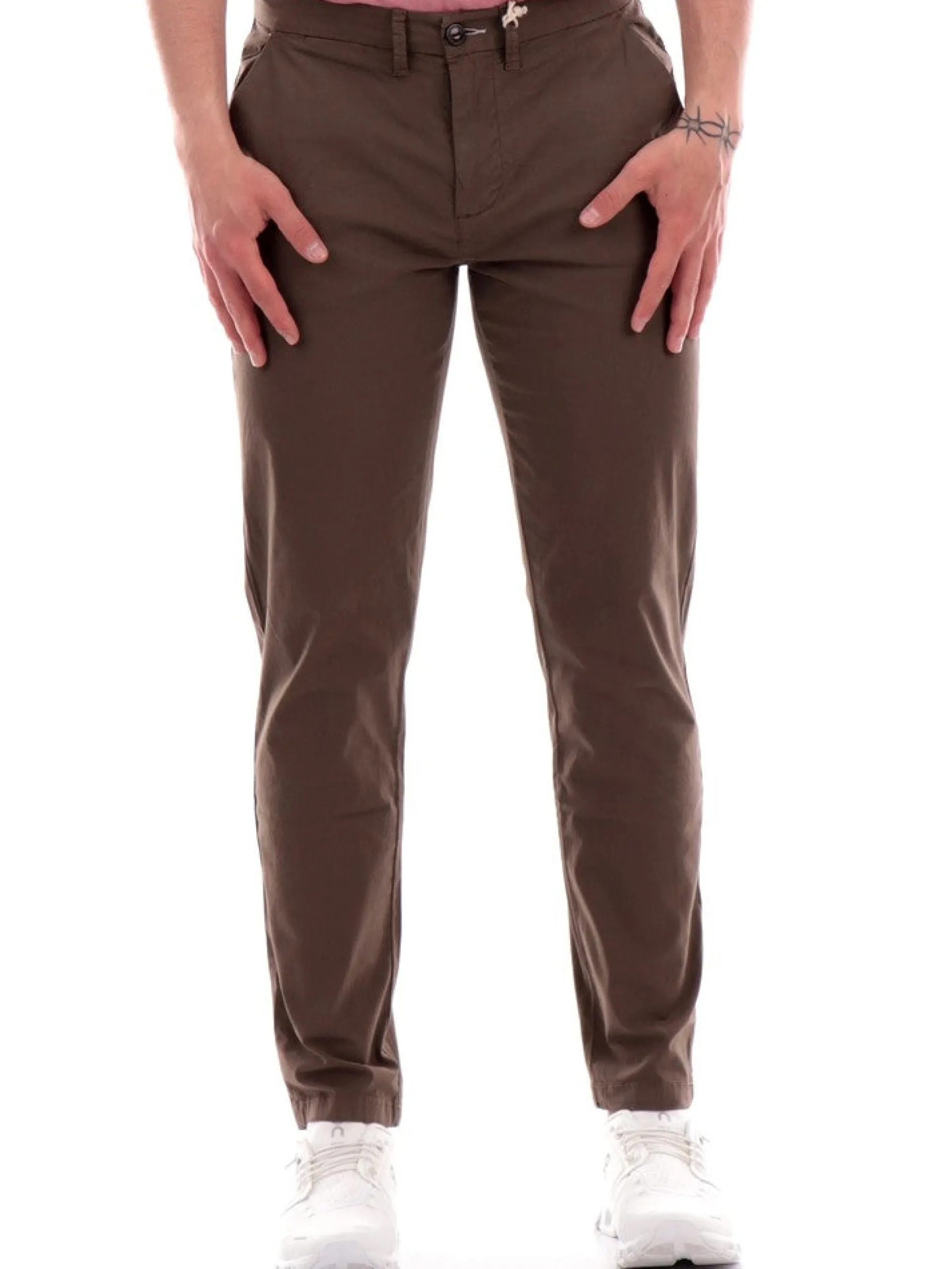 IMPURE Pantaloni*Pantaloni Marroni da uomo Chino popeline cotone slim fit CHL4298C