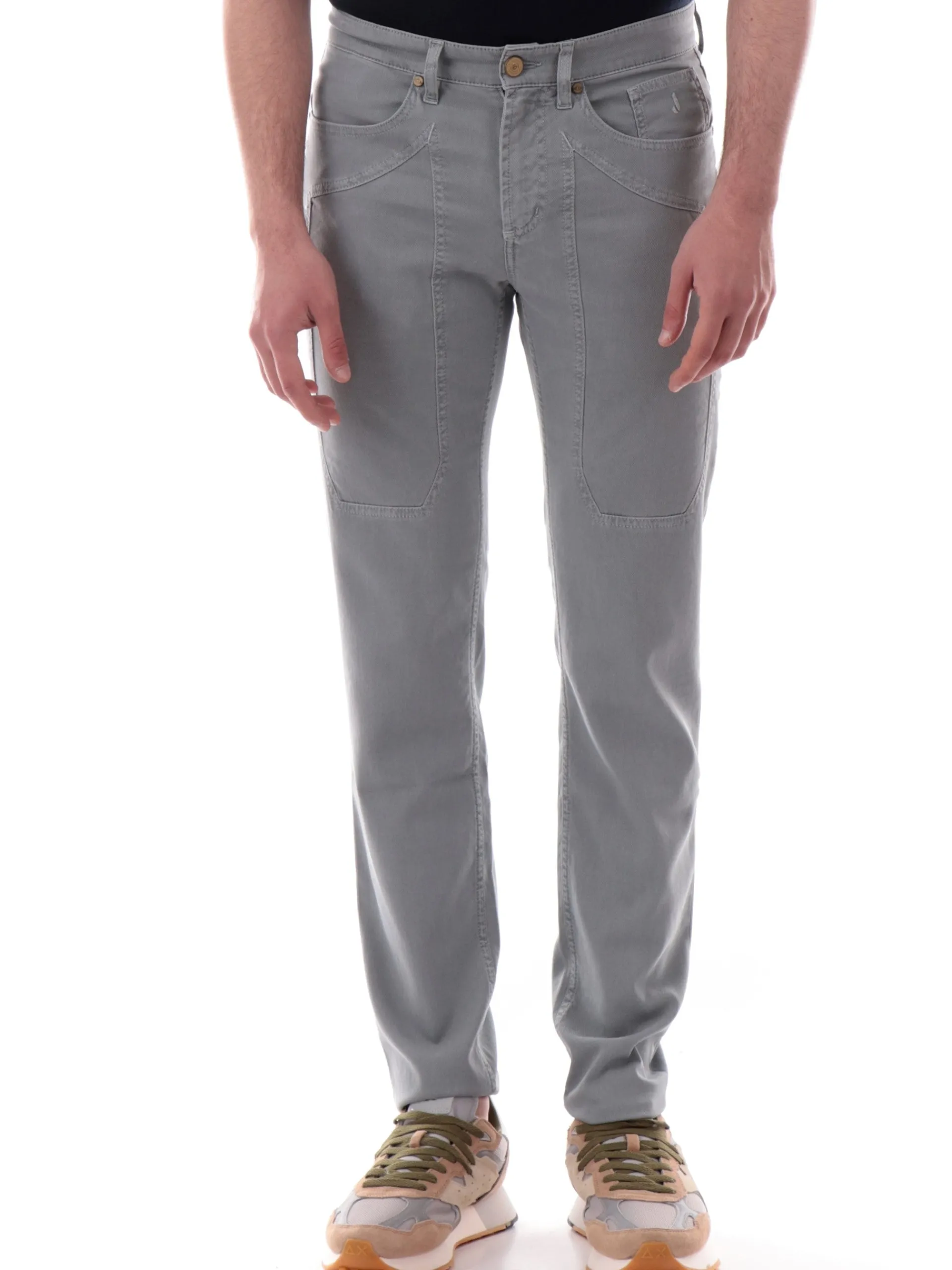 JECKERSON Pantaloni*Pantaloni jeans grigi da uomo nido d'ape John UPPA077NIDO001 6002