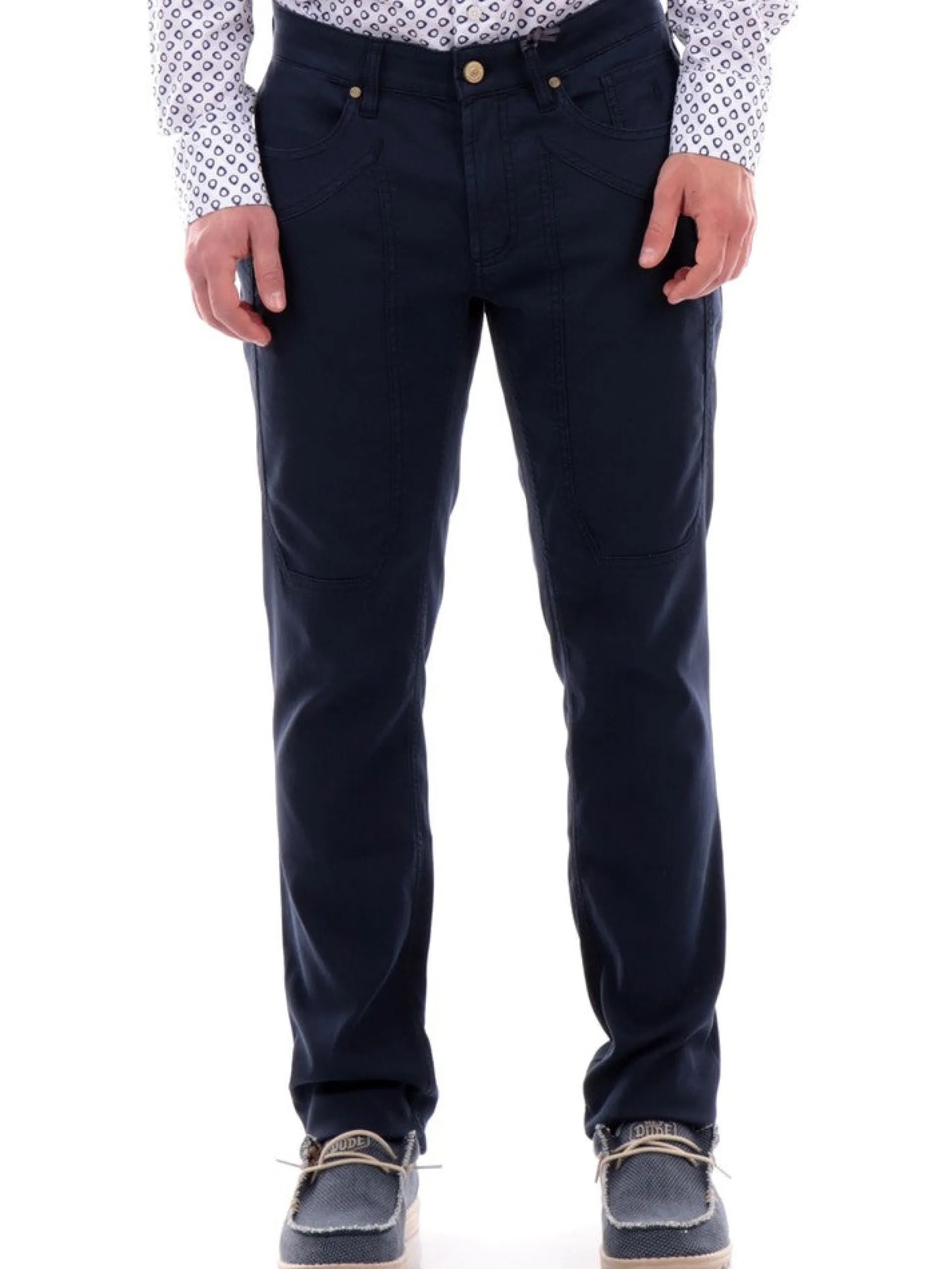 JECKERSON Pantaloni*Pantaloni jeans blu da uomo cotone piquet UPPA077PIQU001